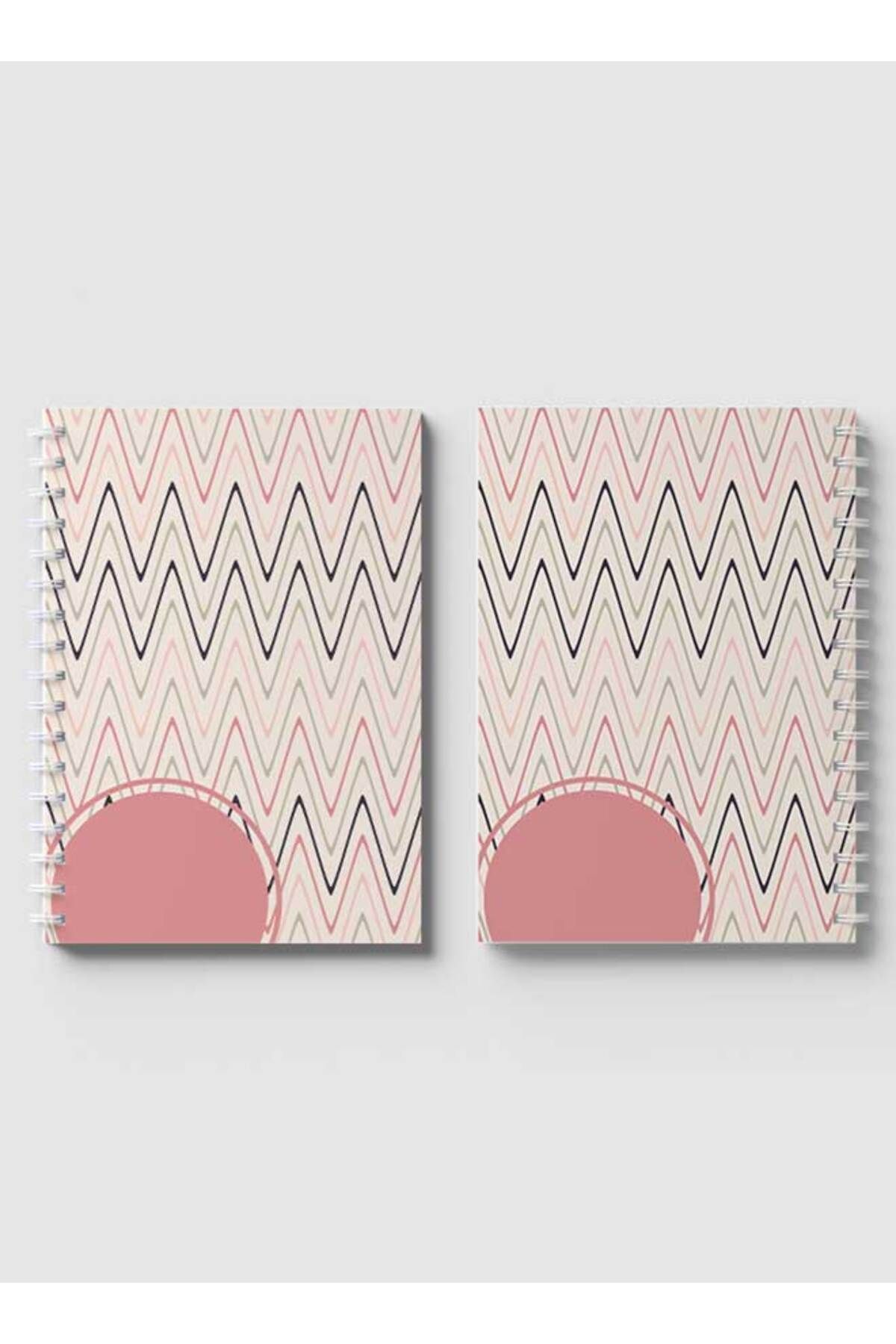 LOWHA-Spiral Notebook with Front and Back Hard Covers Featuring Graphic Waves Design 4