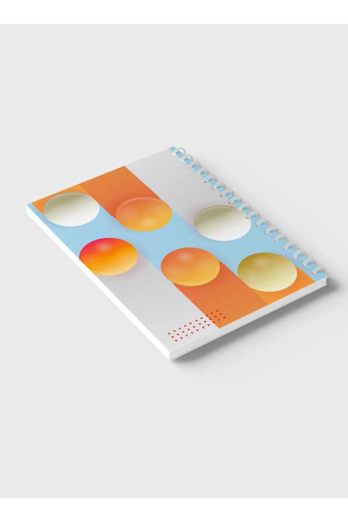 LOWHA-Spiral Notebook with Front and Back Hard Covers Featuring Circular Shapes & Gradient Design 6