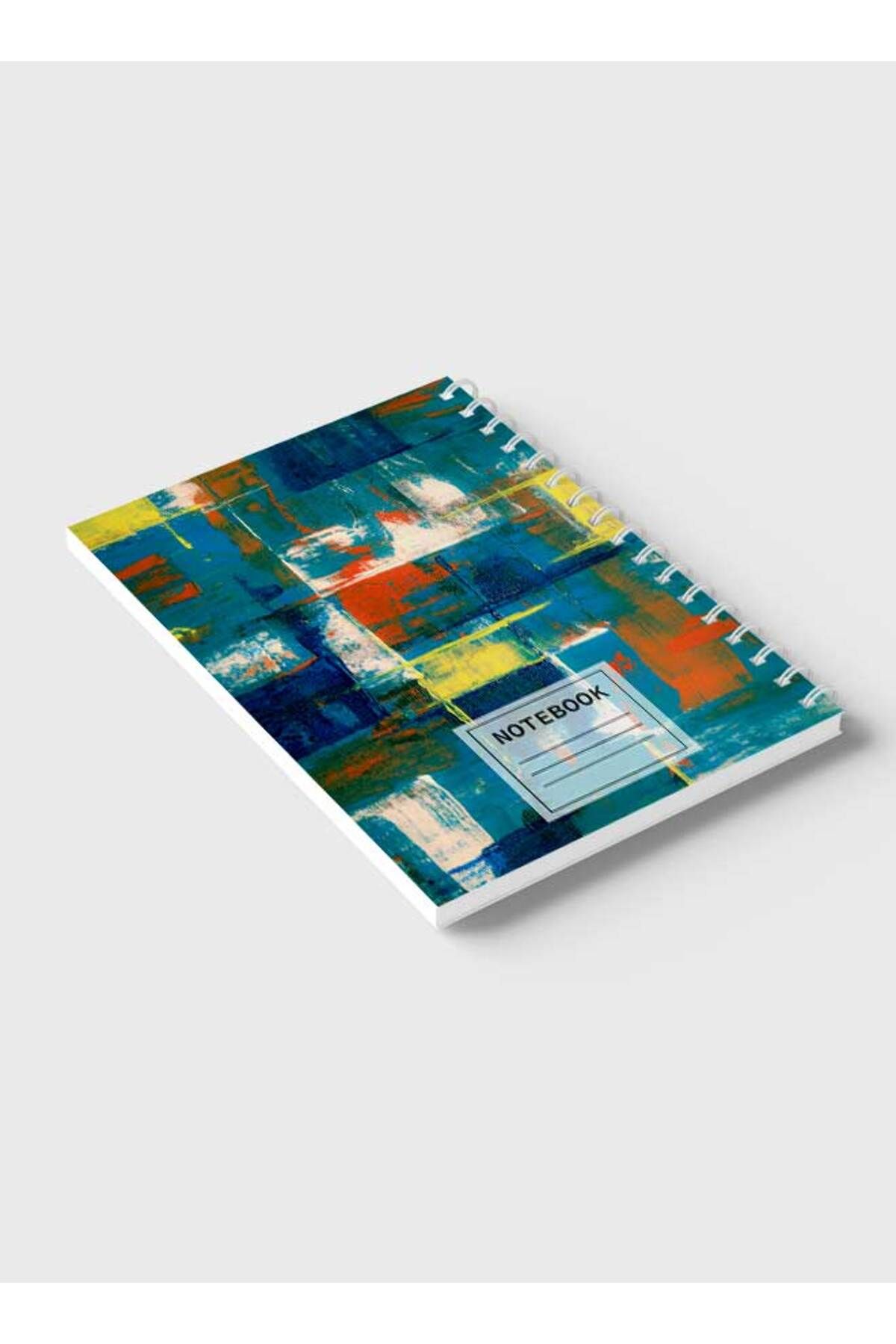 LOWHA-Spiral Notebook with Front and Back Hard Covers Featuring Mixed Hand Paint Design 6