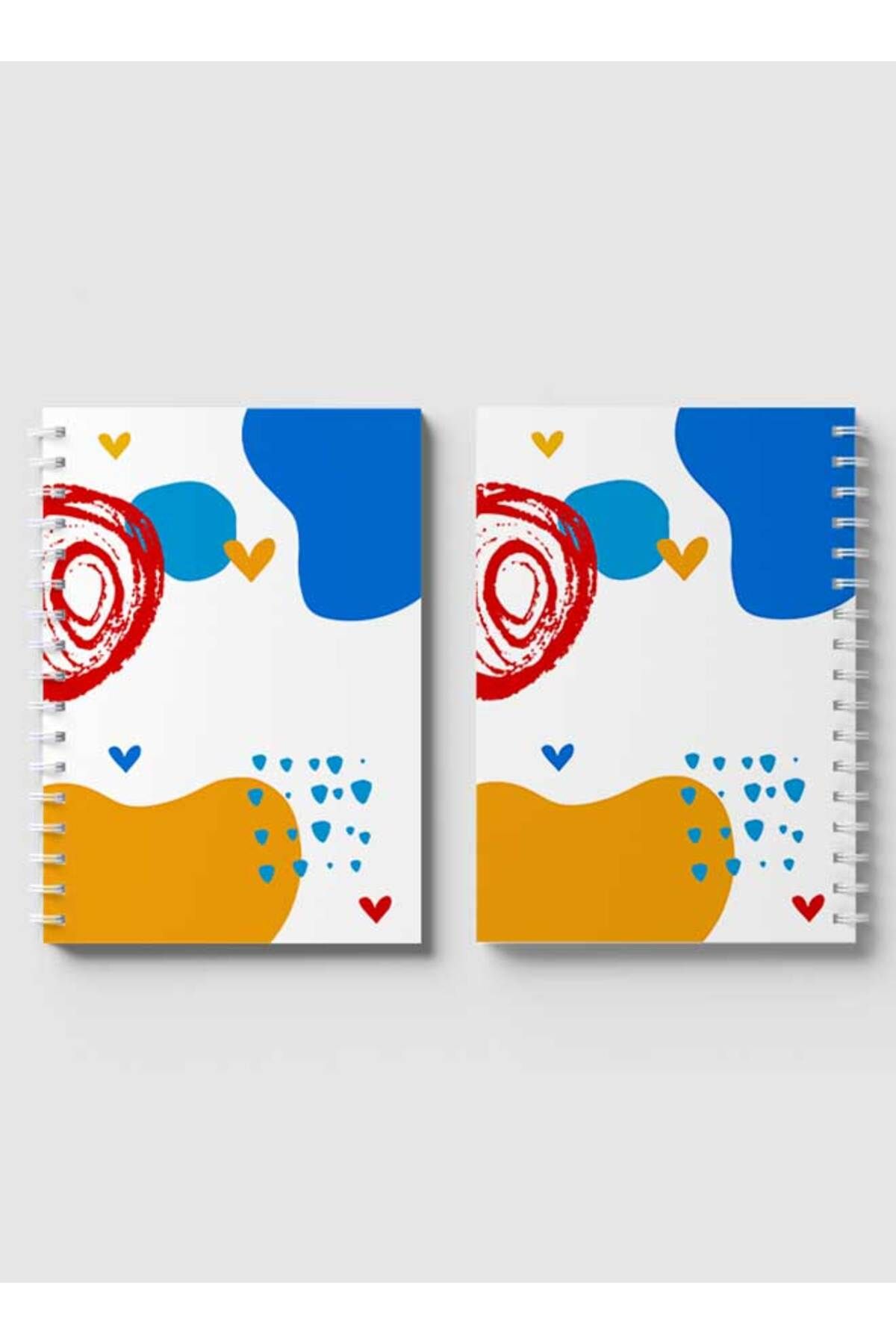 LOWHA-Spiral Notebook with Front and Back Hard Covers Featuring Creative Shapes Design 4