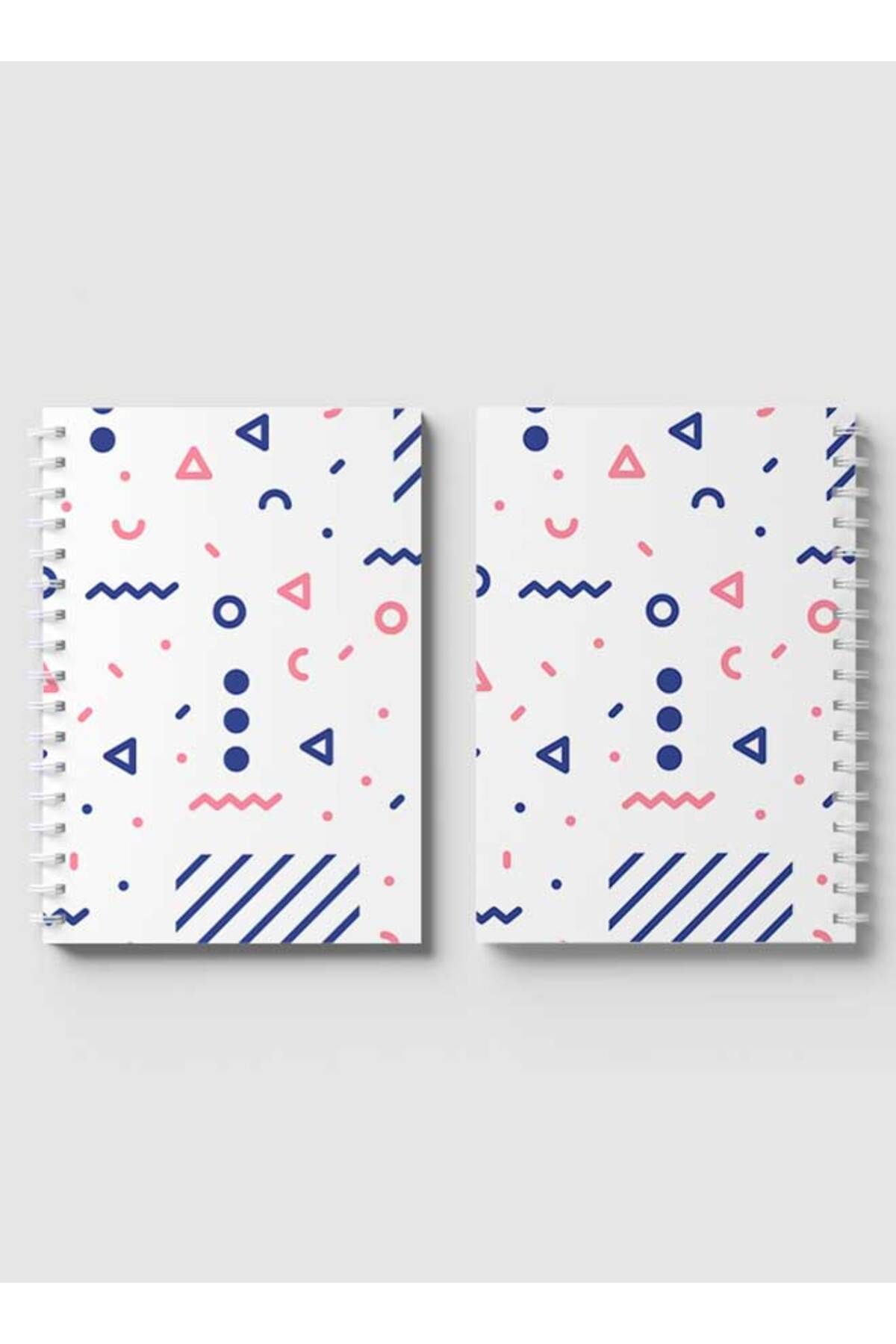 LOWHA-Spiral Notebook with Front and Back Hard Covers Featuring Modern Mix Shapes Design 4