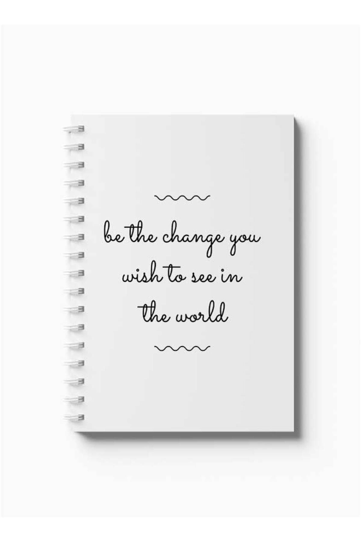 LOWHA-Spiral Notebook with Front and Back Hard Covers Featuring Be the Change You Wish Design 5