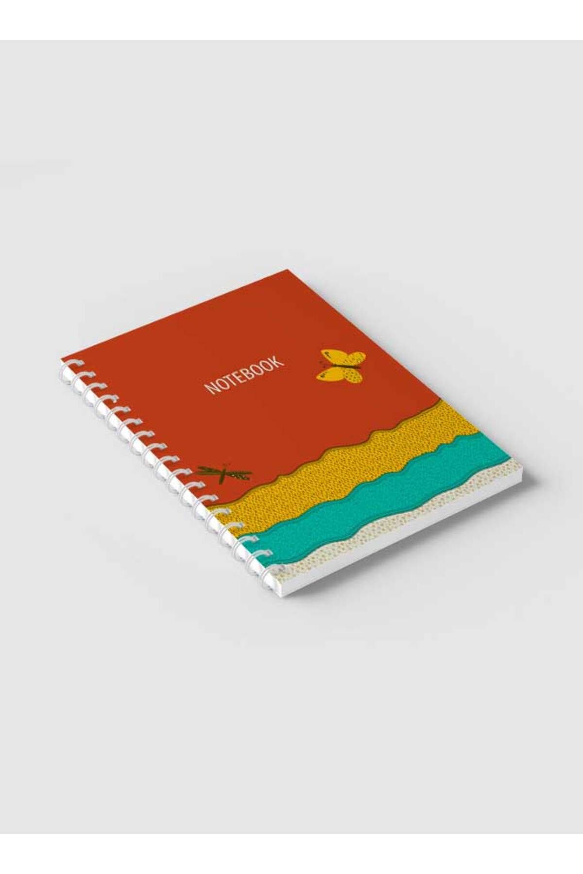 LOWHA-Spiral Notebook with Front and Back Hard Covers Featuring Dragonfly & Butterfly Design 2