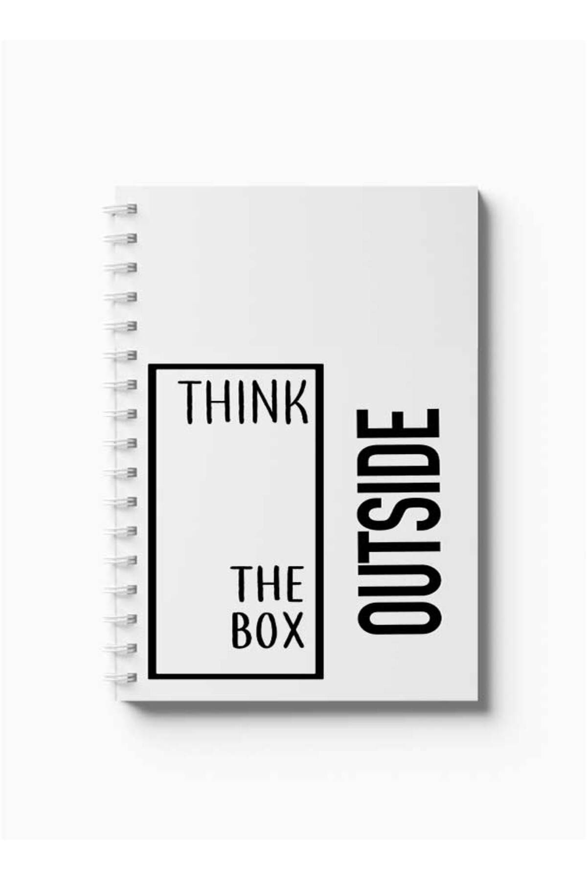 LOWHA-Spiral Notebook with Front and Back Hard Covers Featuring Think Outside the Box Design 5