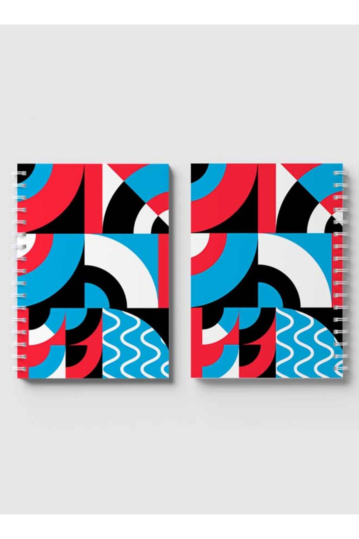 LOWHA-Spiral Notebook with Front and Back Hard Covers Featuring Graphic Geometric Circles Design 4