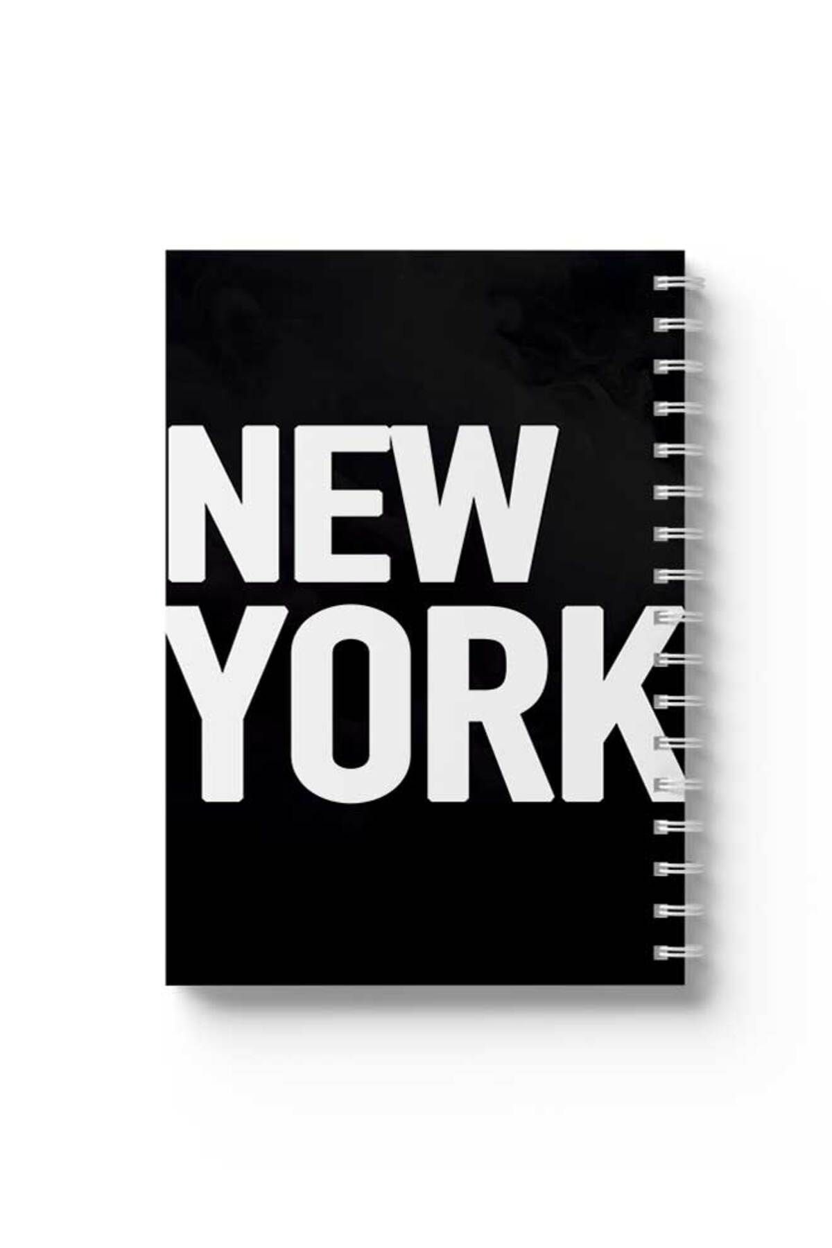 LOWHA-Spiral Notebook with Front and Back Hard Covers Featuring New York Design 1