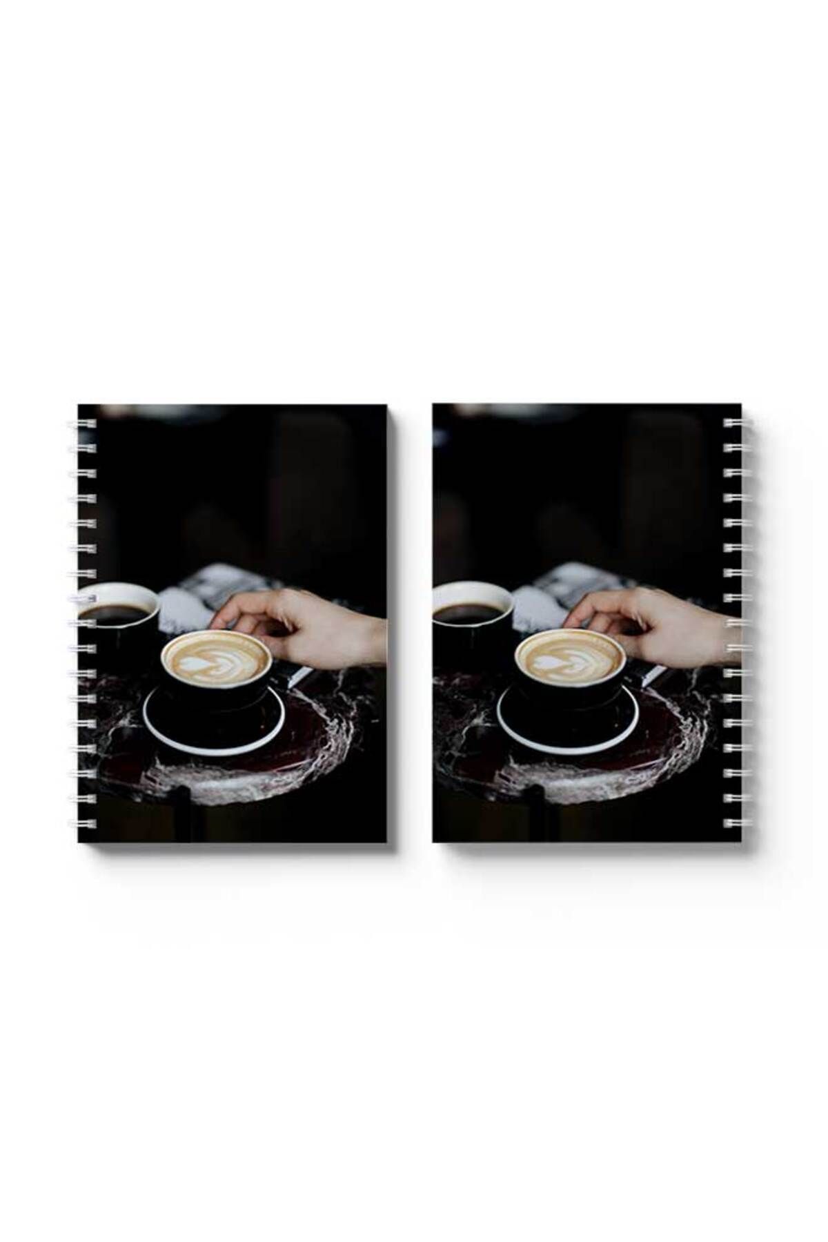 LOWHA-Spiral Notebook with Front and Back Hard Covers Featuring Coffe Design 4