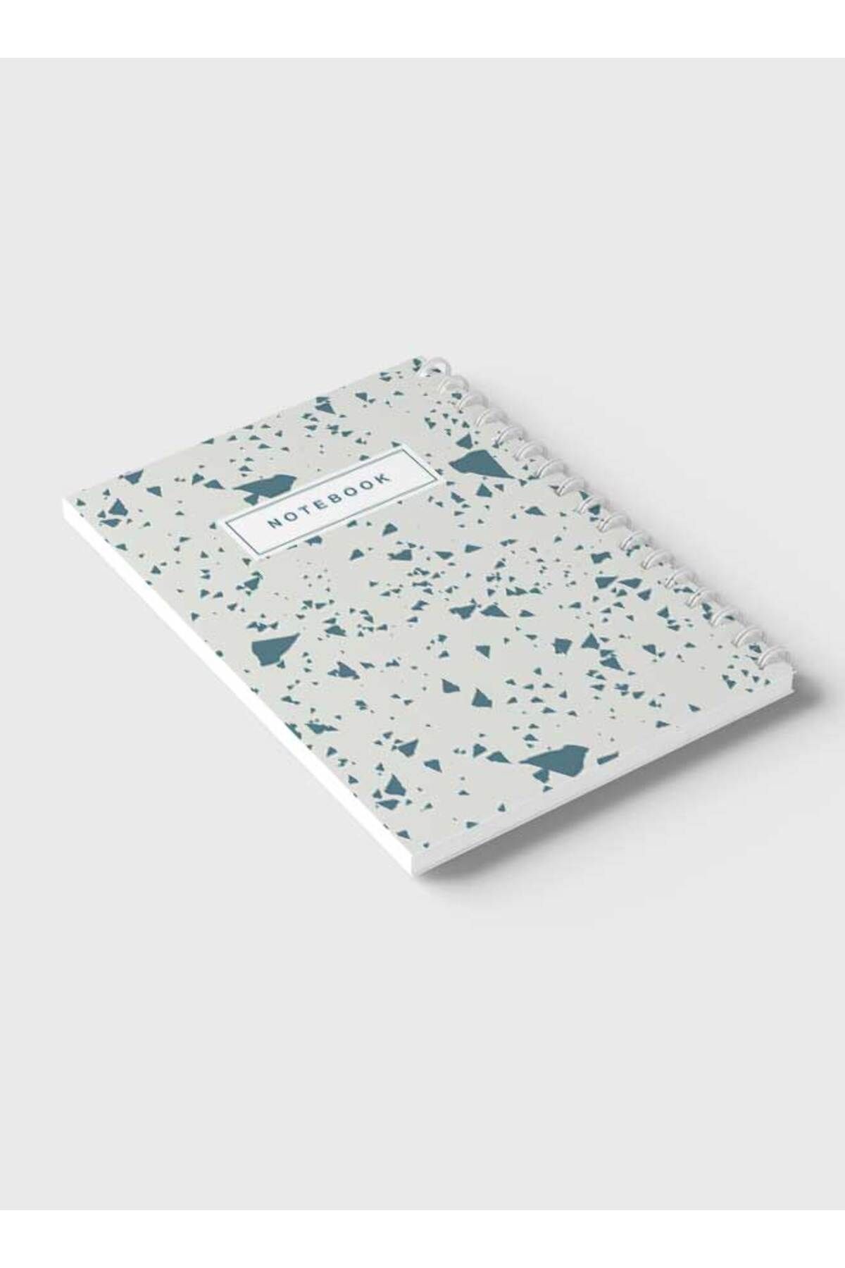 LOWHA-Spiral Notebook with Front and Back Hard Covers Featuring Terrazzo Abstract Design 6