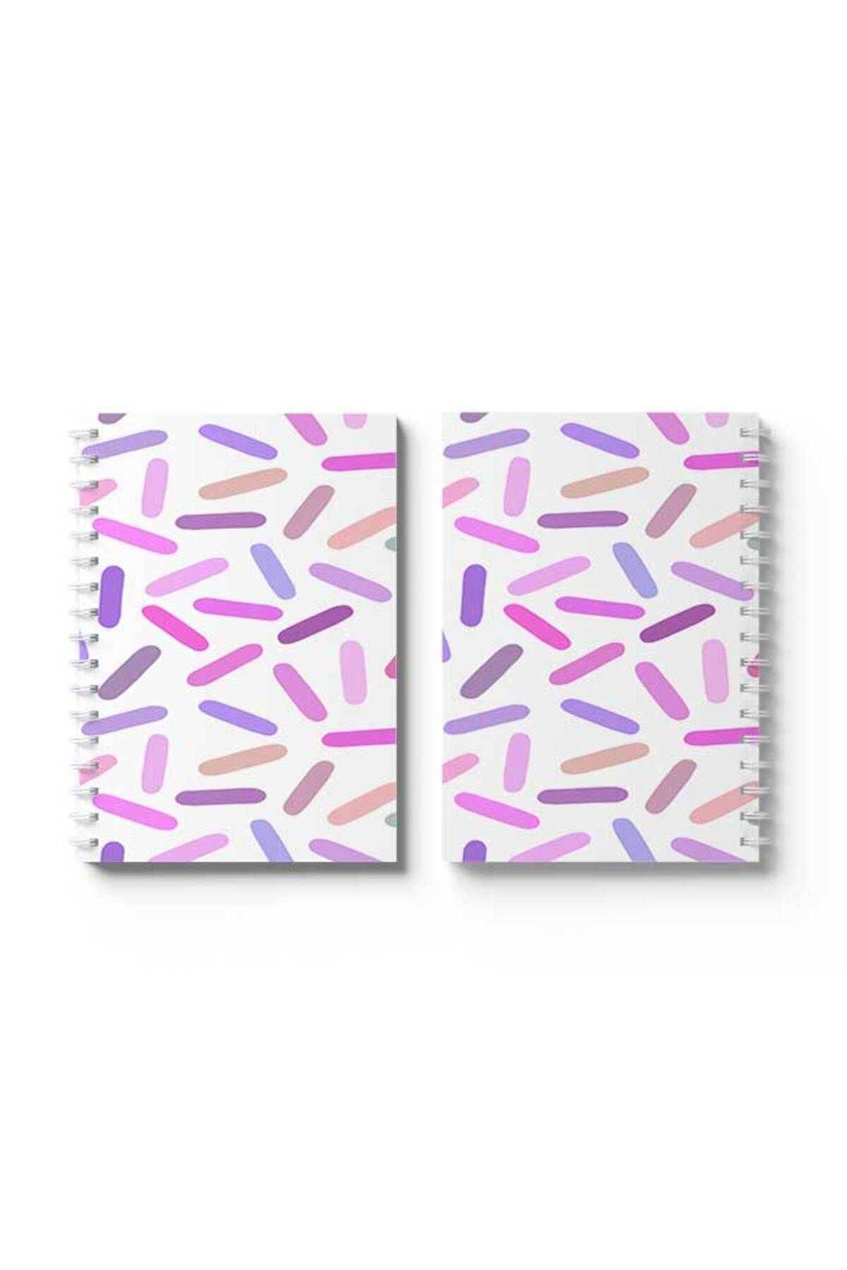 LOWHA-Spiral Notebook with Front and Back Hard Covers Featuring Colourful Shapes Design 4