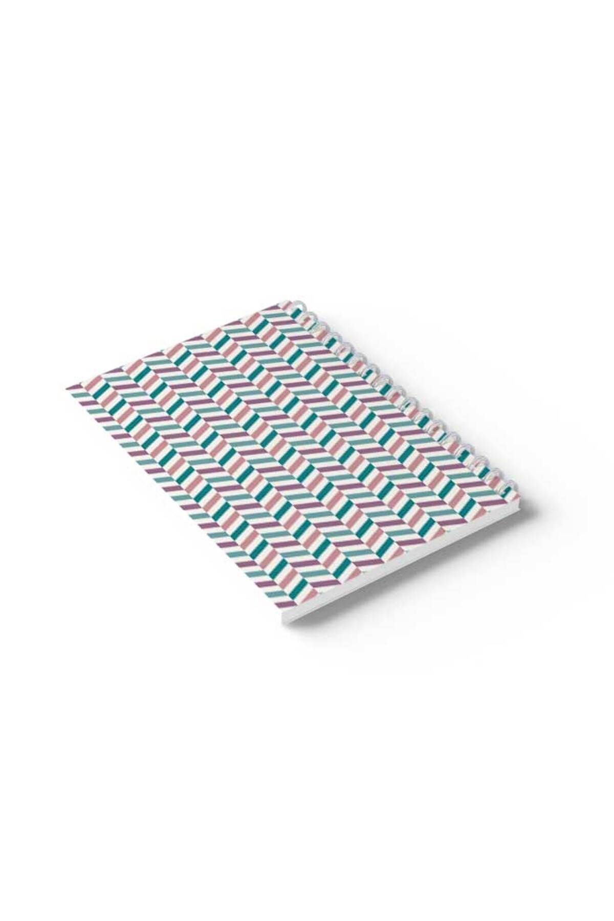 LOWHA-Spiral Notebook with Front and Back Hard Covers Featuring Colourful Shapes Design 6