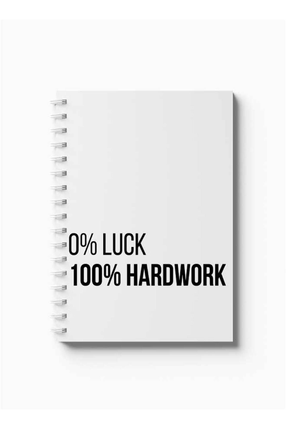 LOWHA-Spiral Notebook with Front and Back Hard Covers Featuring 0% Luck 100% Hardwork Design 5