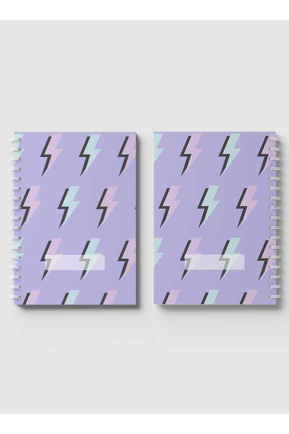 LOWHA-Spiral Notebook with Front and Back Hard Covers Featuring Aesthetic Thunder Colored Design 4
