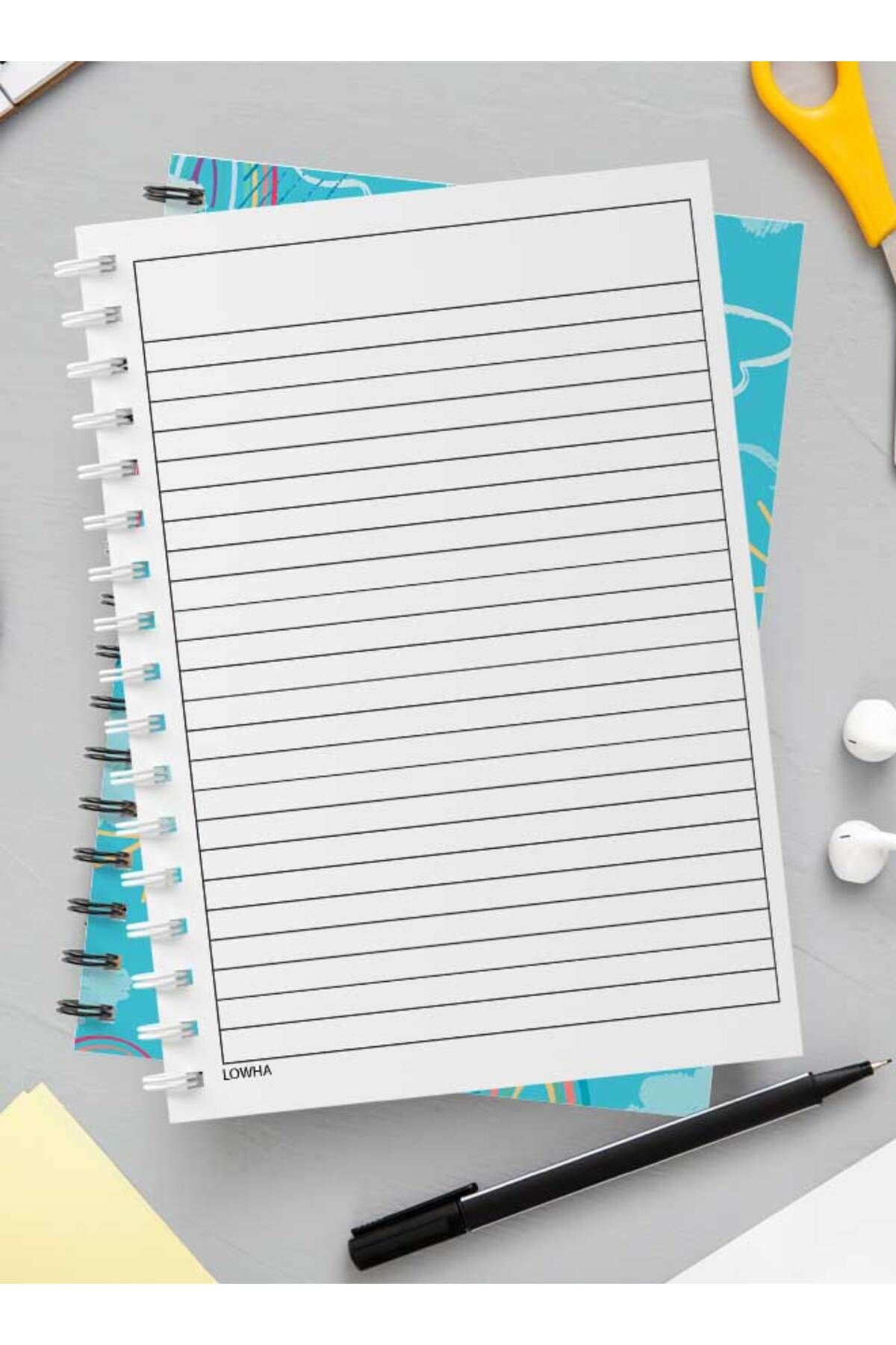 LOWHA-Spiral Notebook with Front and Back Hard Covers Featuring Mixed Weather Doodle Design 3