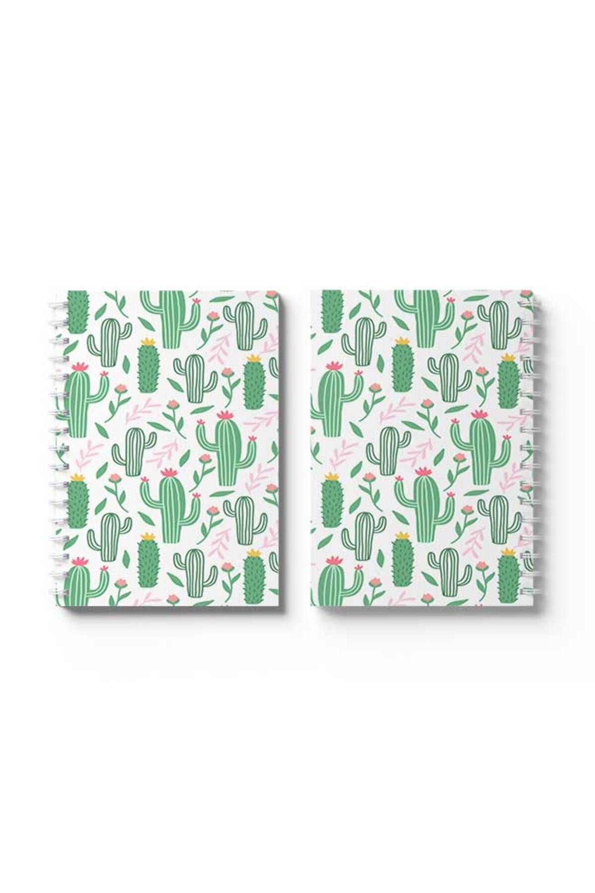 LOWHA-Spiral Notebook with Front and Back Hard Covers Featuring Cactus Design 4