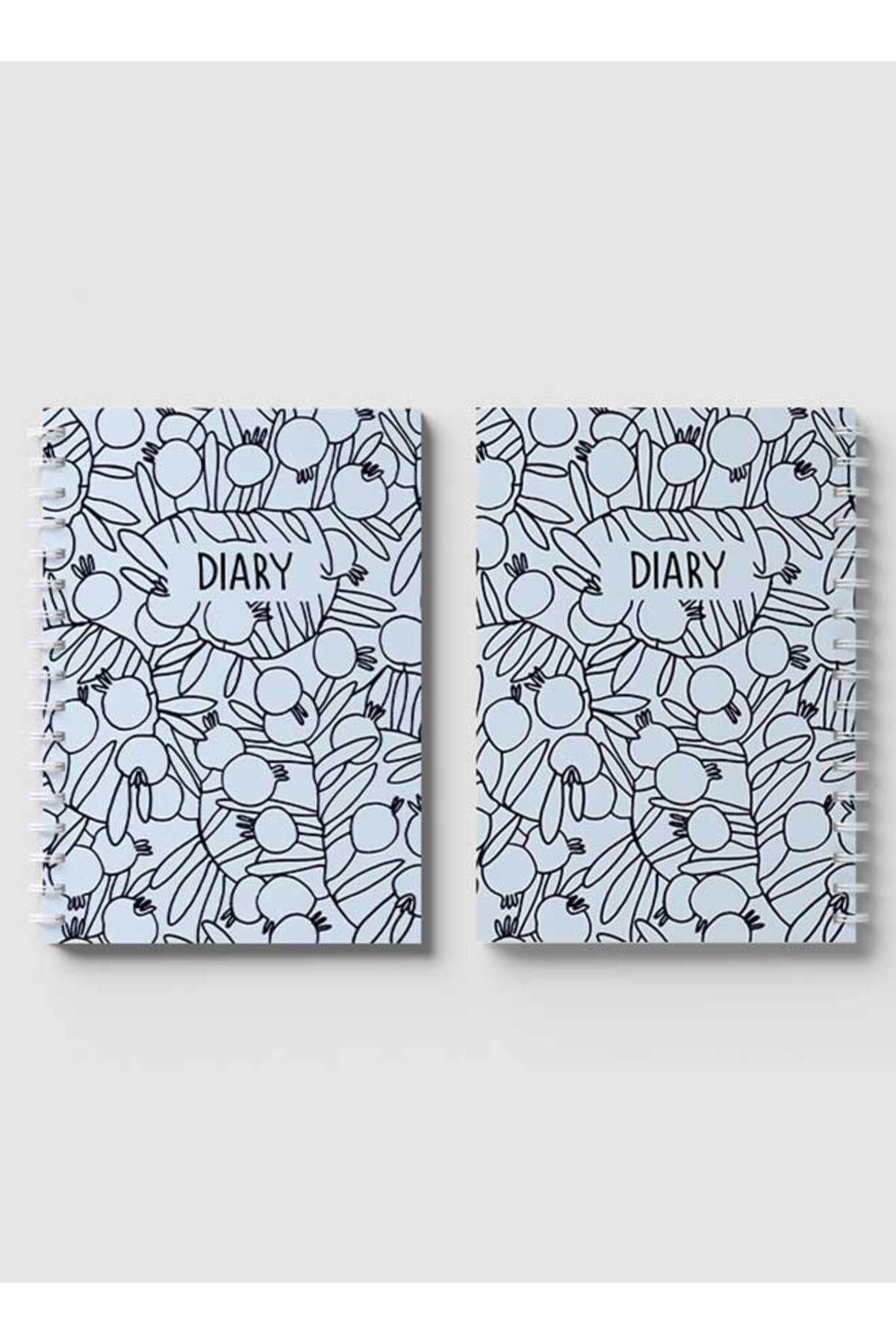 LOWHA-Spiral Notebook with Front and Back Hard Covers Featuring Pomegranates Branches Drawing Design 4