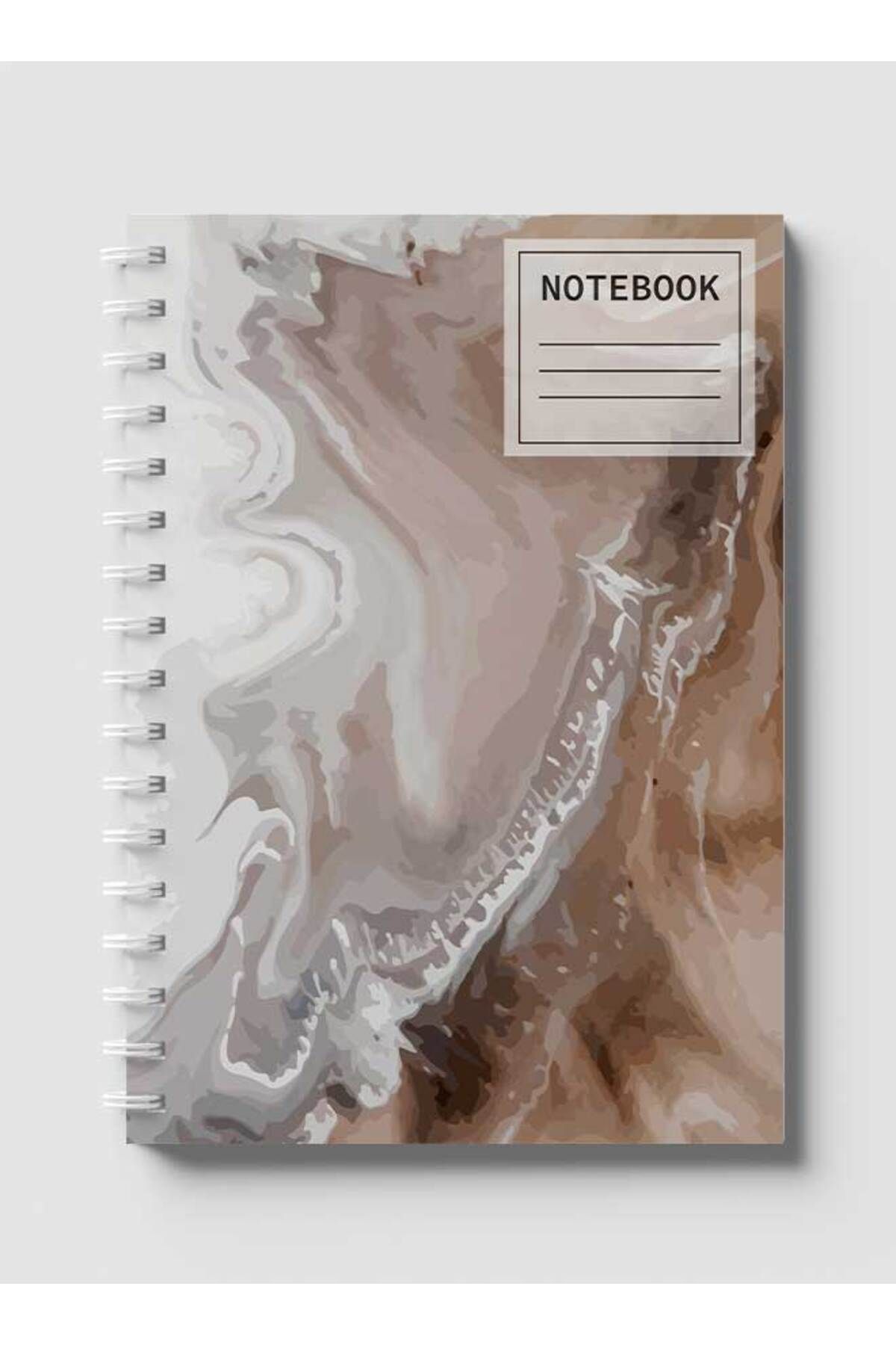 LOWHA-Spiral Notebook with Front and Back Hard Covers Featuring Watercolor Earth Style Paint Design 1