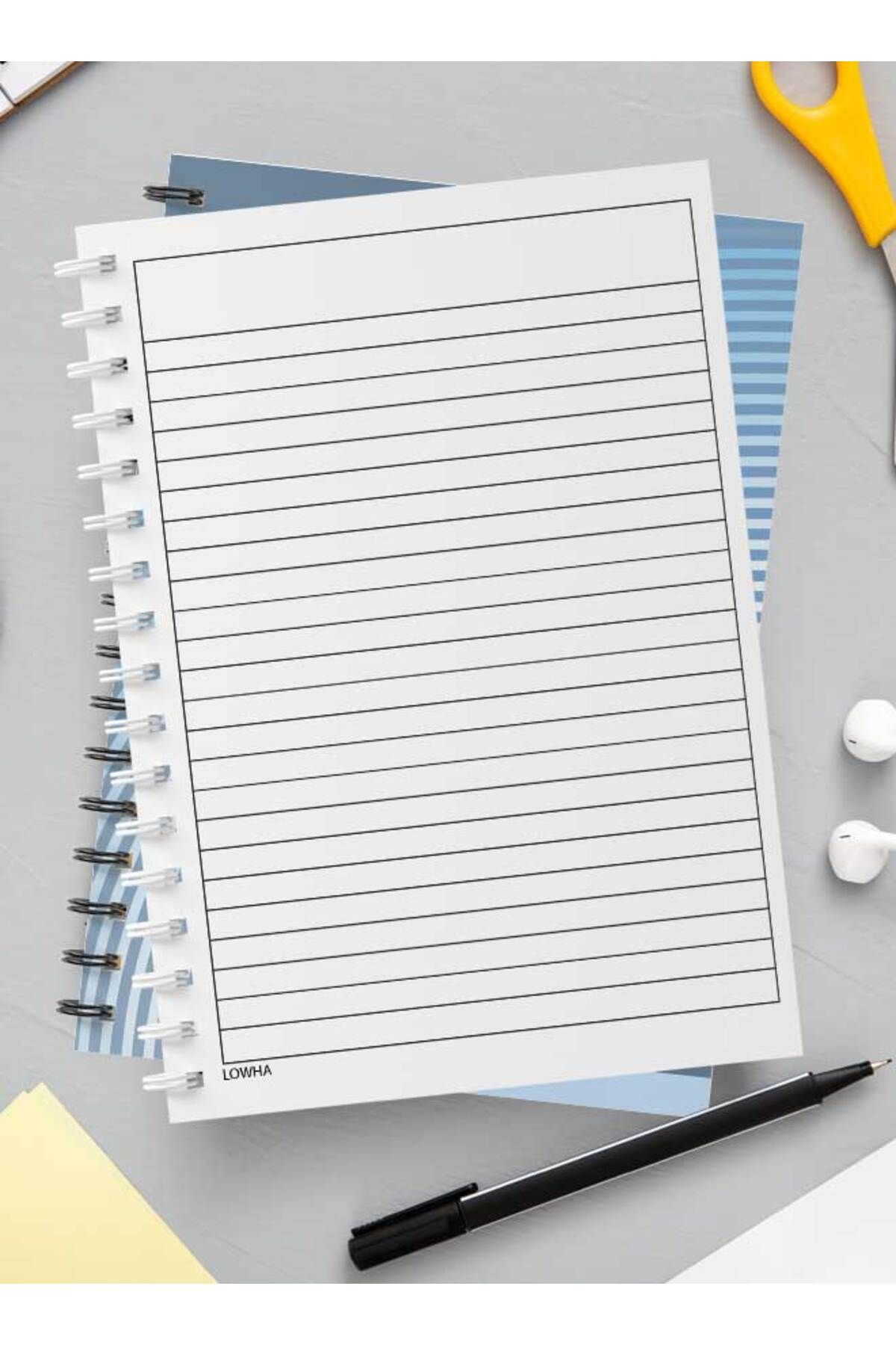 LOWHA-Spiral Notebook with Front and Back Hard Covers Featuring Abstract Design 3