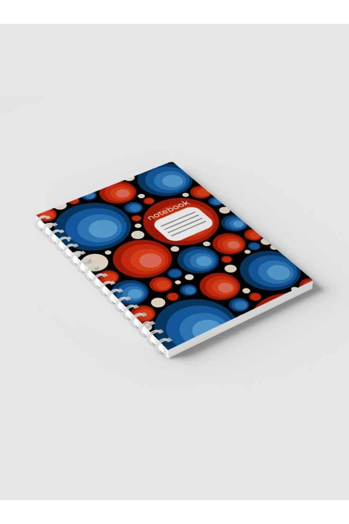 LOWHA-Spiral Notebook with Front and Back Hard Covers Featuring Seamless Colorful Circles Design 2