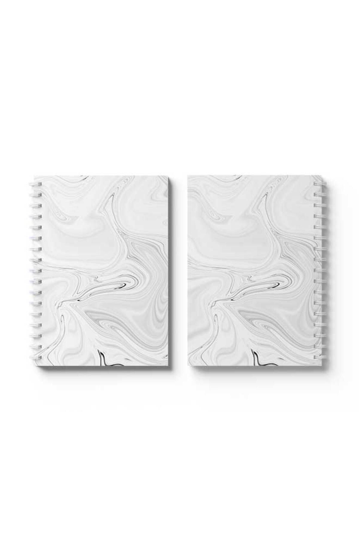 LOWHA-Spiral Notebook with Front and Back Hard Covers Featuring Marble Design 4