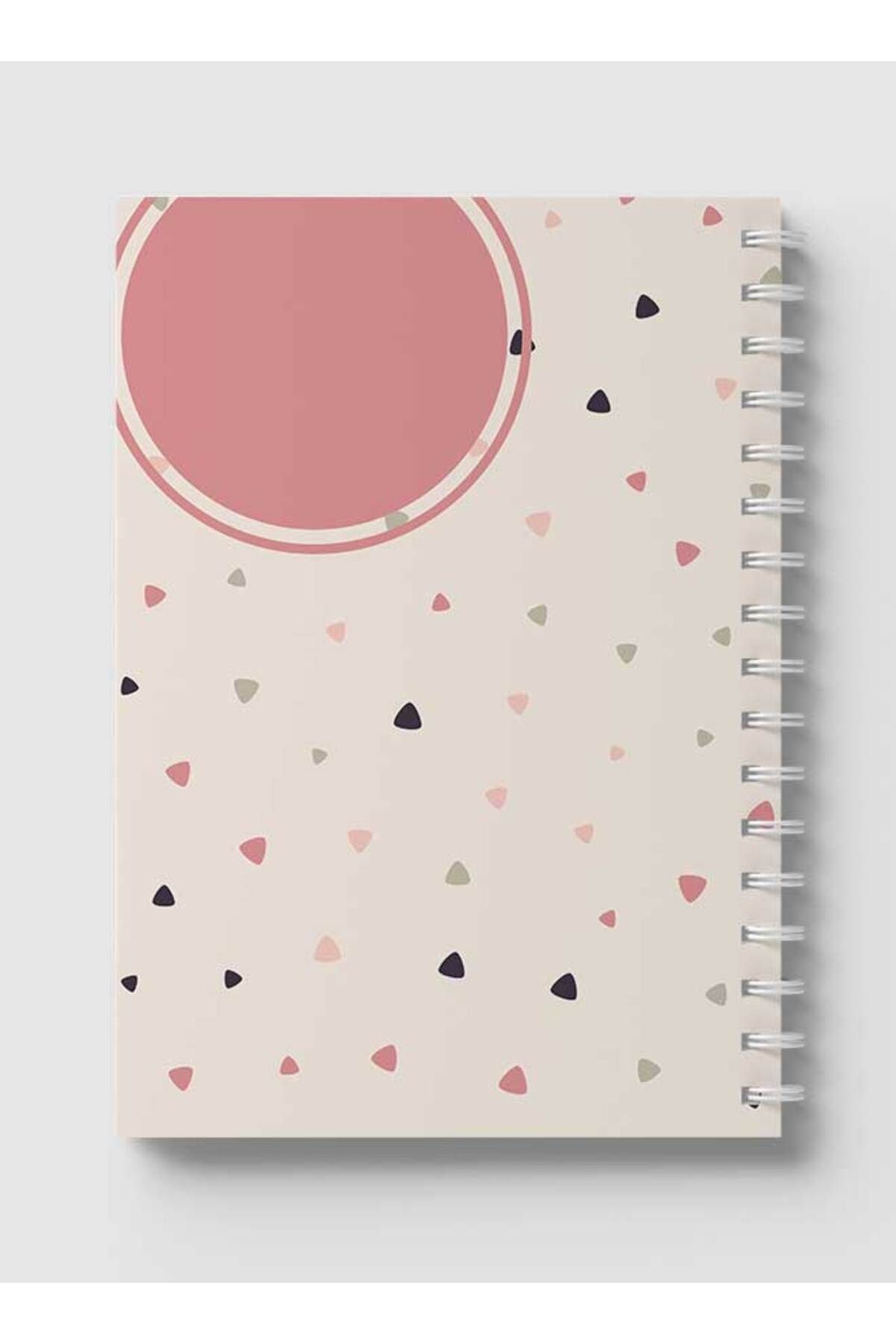 LOWHA-Spiral Notebook with Front and Back Hard Covers Featuring Graphic Shapes Design 5