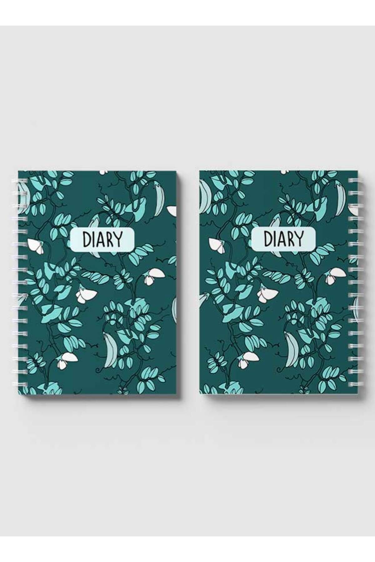 LOWHA-Spiral Notebook with Front and Back Hard Covers Featuring Peas Seamless Design 4