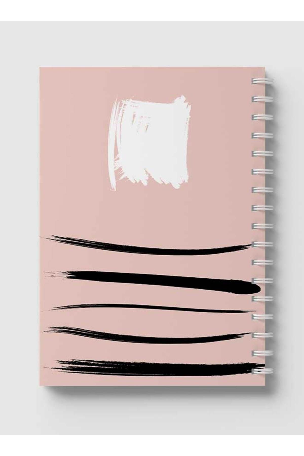 LOWHA-Spiral Notebook with Front and Back Hard Covers Featuring Brush Textures Design 5