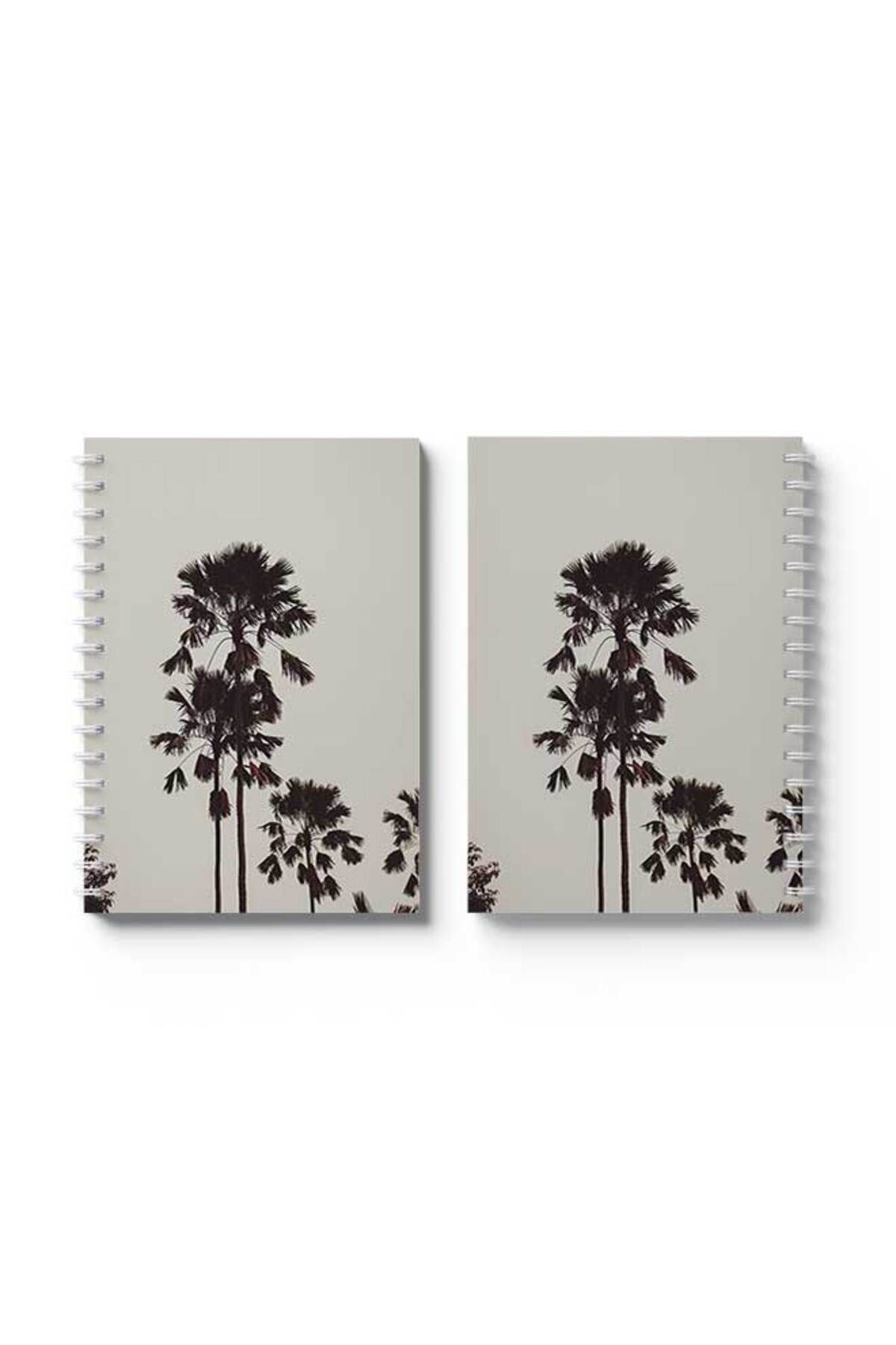 LOWHA-Spiral Notebook with Front and Back Hard Covers Featuring Palms Design 4