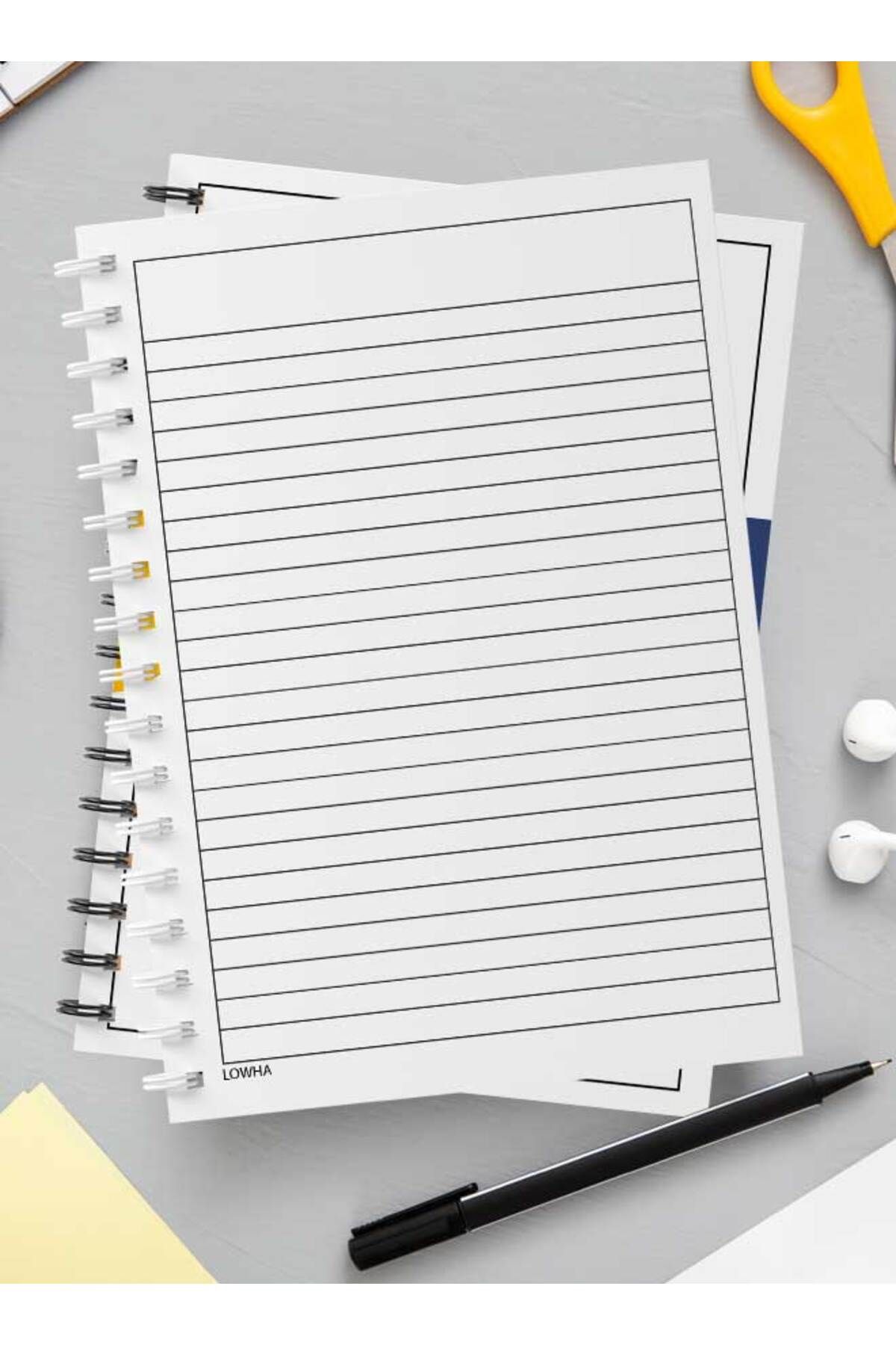LOWHA-Spiral Notebook with Front and Back Hard Covers Featuring Geometric Design 3