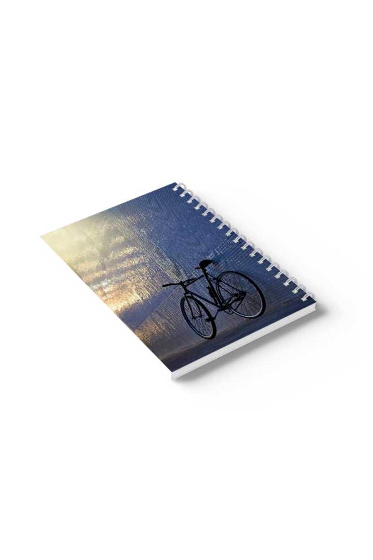 LOWHA-Spiral Notebook with Front and Back Hard Covers Featuring Bicycle Design 6