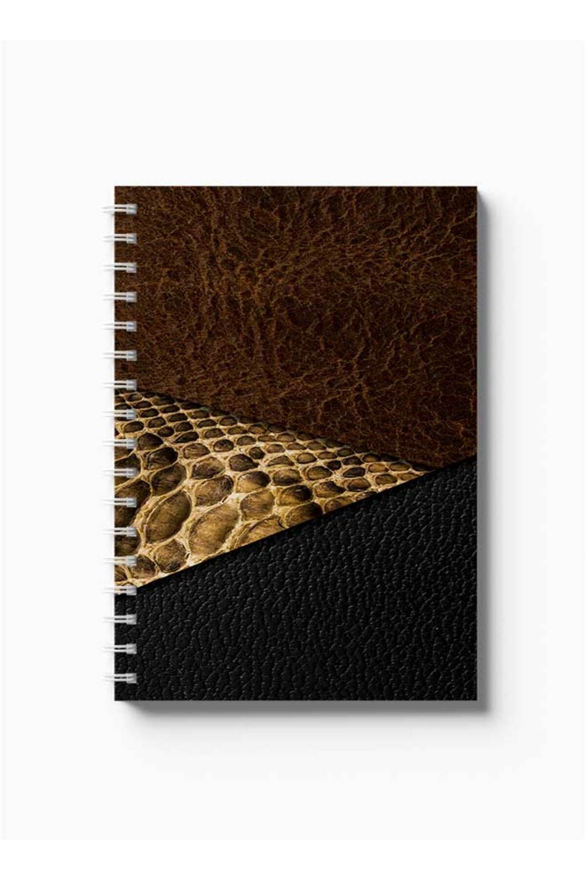 LOWHA-Spiral Notebook with Front and Back Hard Covers Featuring Snake Print Design 5
