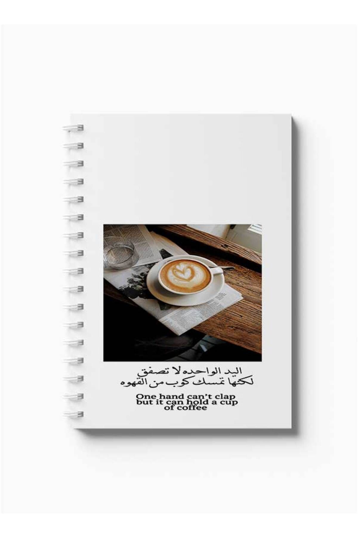 LOWHA-Spiral Notebook with Front and Back Hard Covers Featuring One Hand Can't Clap Design 5