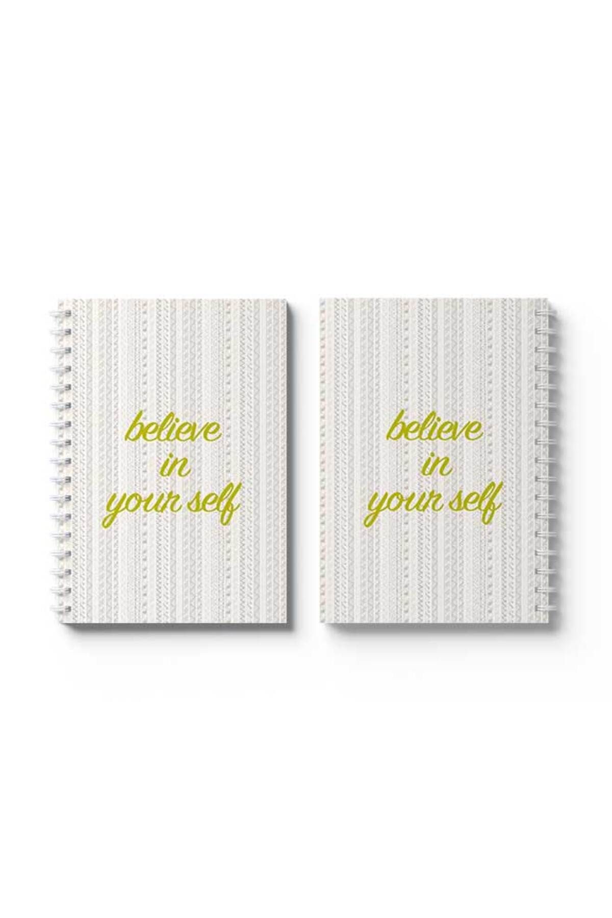 LOWHA-Spiral Notebook with Front and Back Hard Covers Featuring Believe in Yourself Design 4