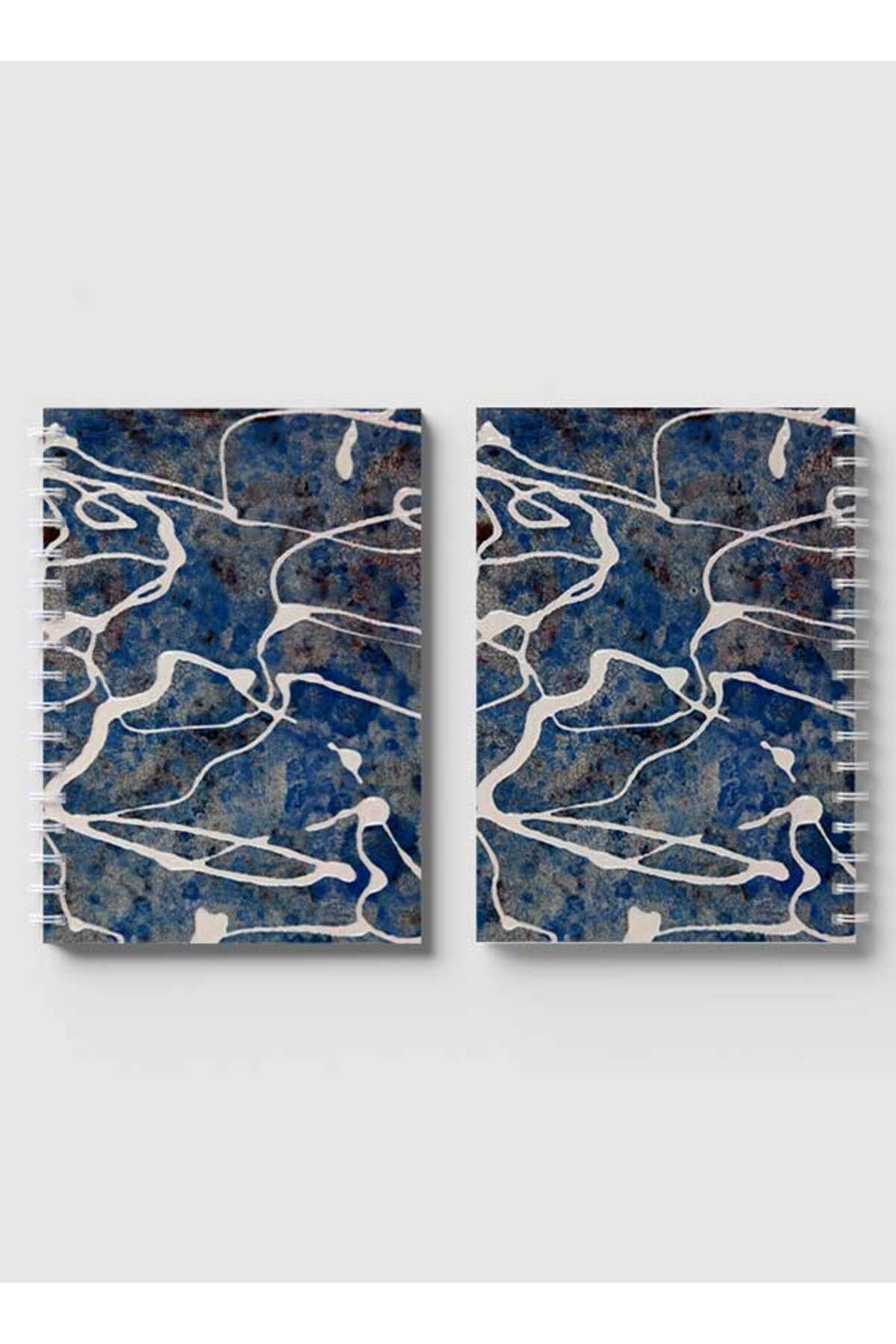 LOWHA-Spiral Notebook with Front and Back Hard Covers Featuring Granite Style Design 4