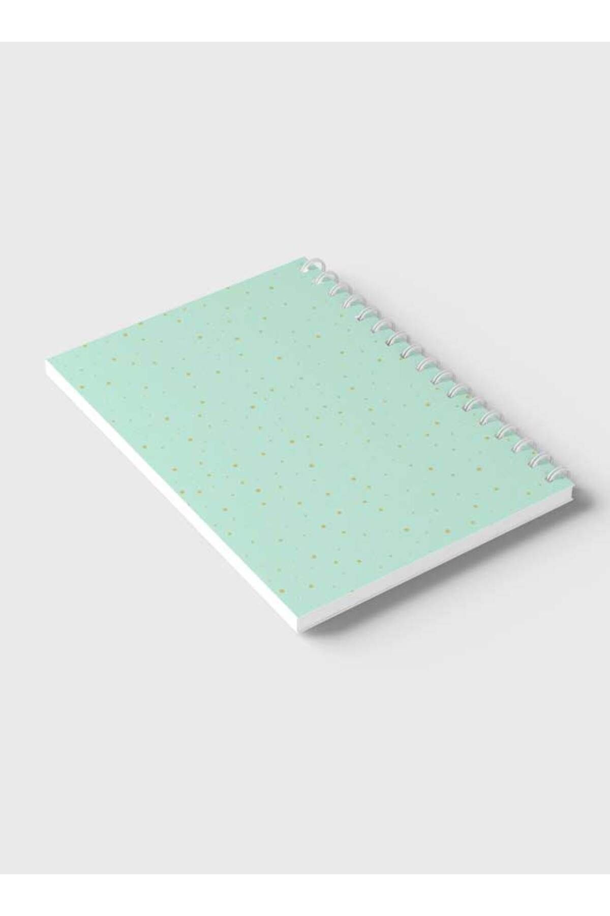 LOWHA-Spiral Notebook with Front and Back Hard Covers Featuring Golden Dots Design 6