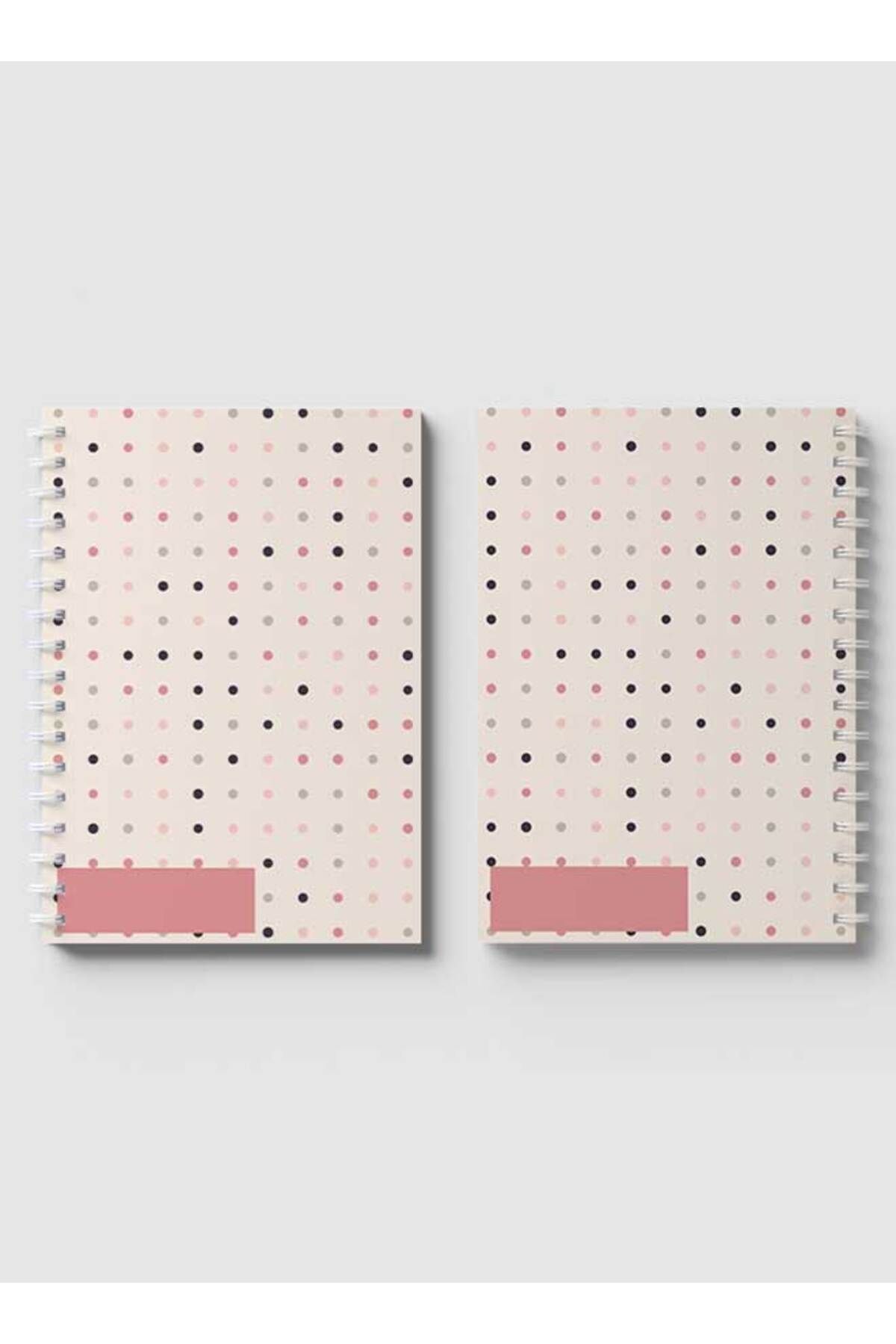 LOWHA-Spiral Notebook with Front and Back Hard Covers Featuring Graphic Dots Design 4