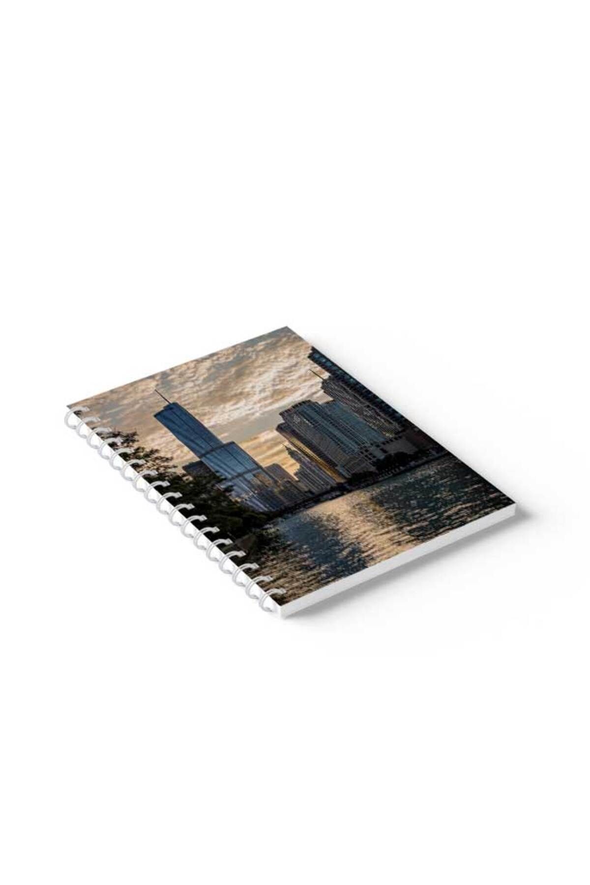 LOWHA-Spiral Notebook with Front and Back Hard Covers Featuring Part of the City Design 2