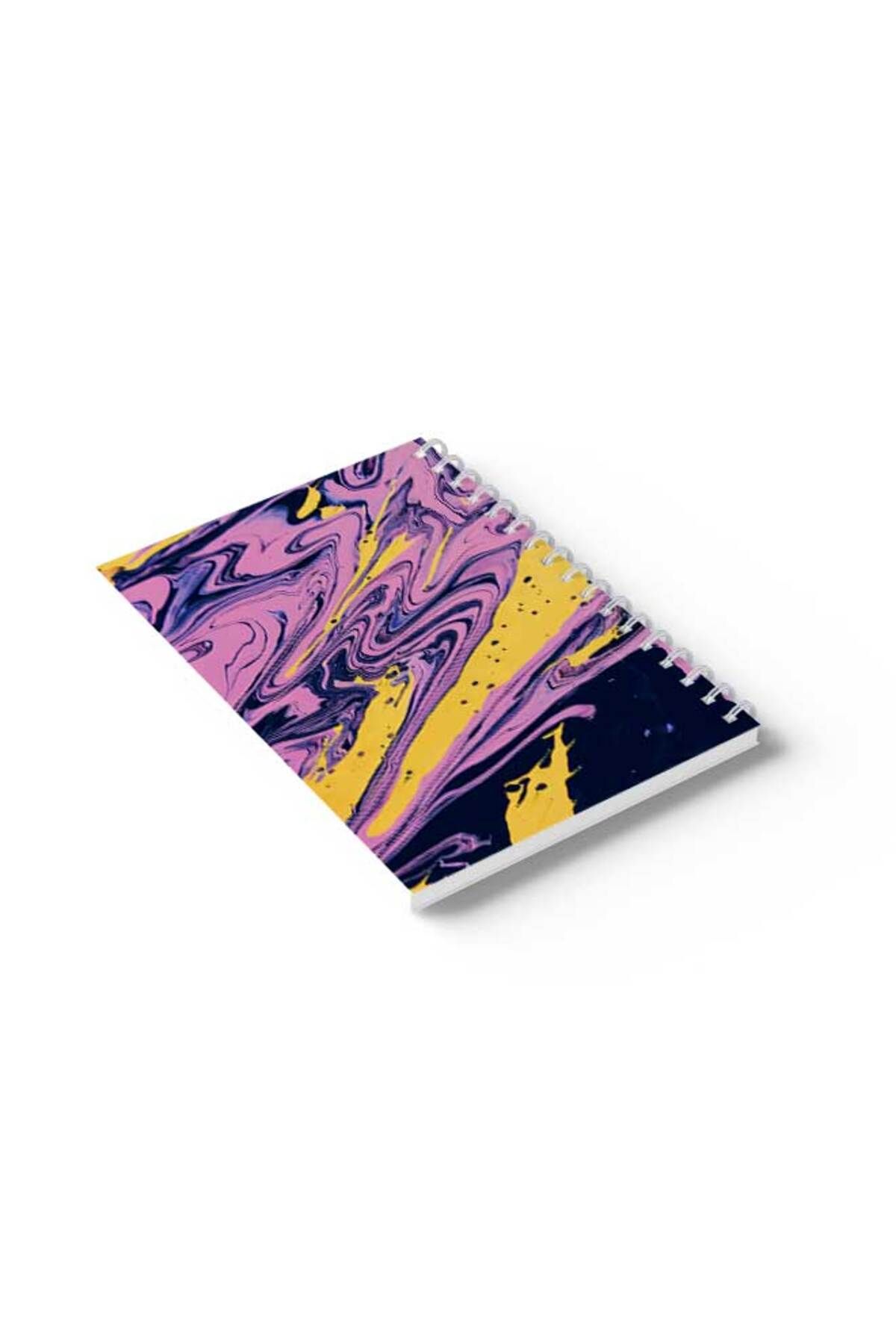 LOWHA-Spiral Notebook with Front and Back Hard Covers Featuring Mixed Colours Design 6