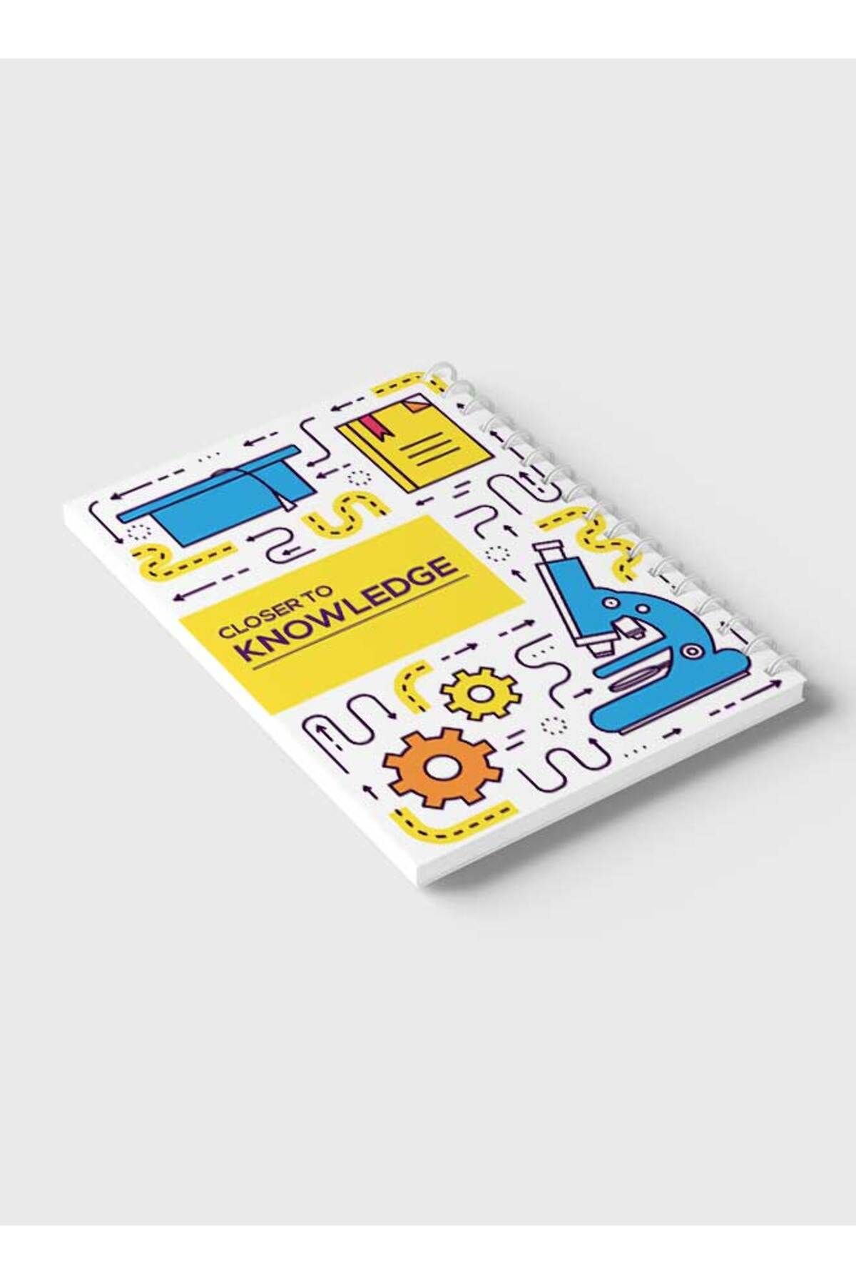 LOWHA-Spiral Notebook with Front and Back Hard Covers Featuring Closer to Knowledge Design 6