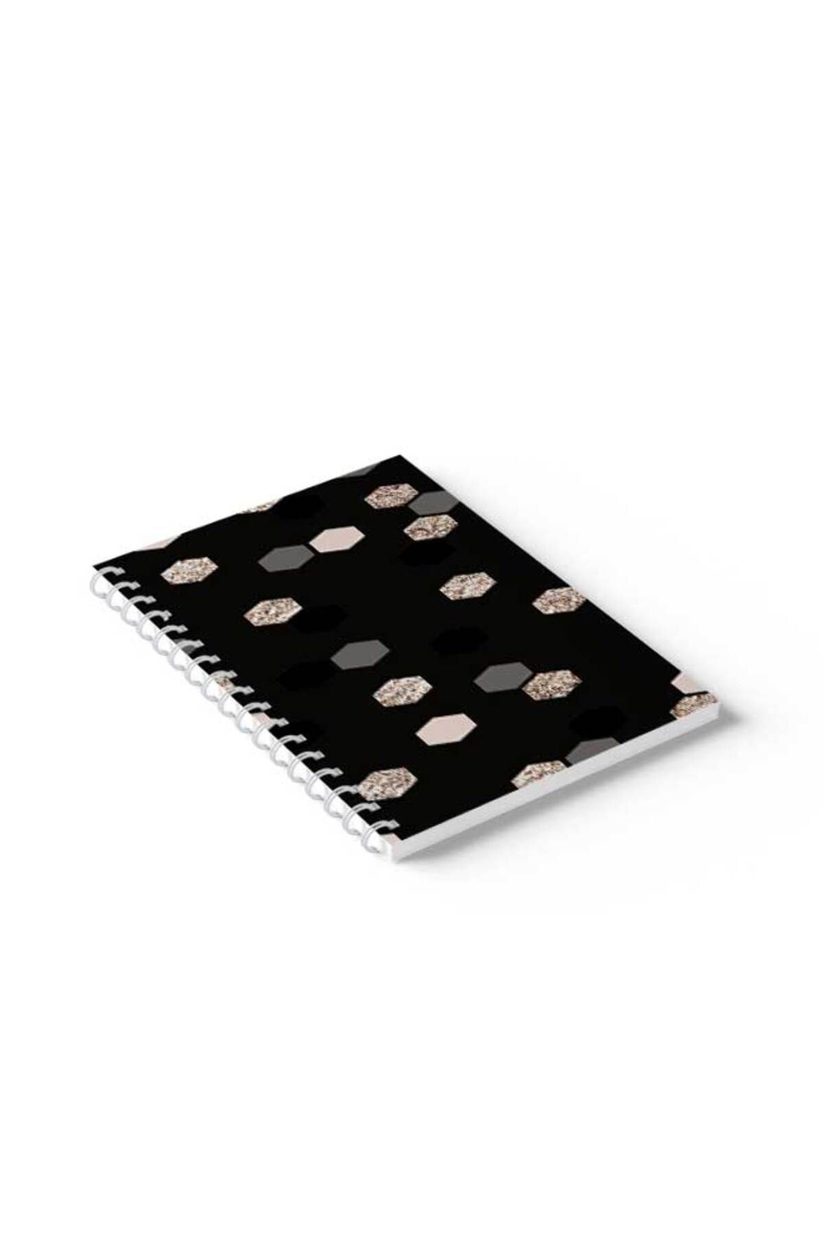 LOWHA-Spiral Notebook with Front and Back Hard Covers Featuring Shapes Design 2