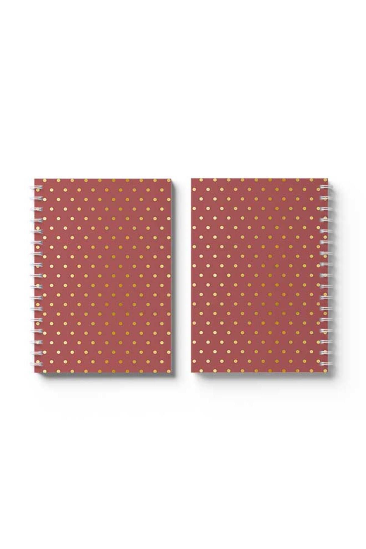 LOWHA-Spiral Notebook with Front and Back Hard Covers Featuring Dots Design 4