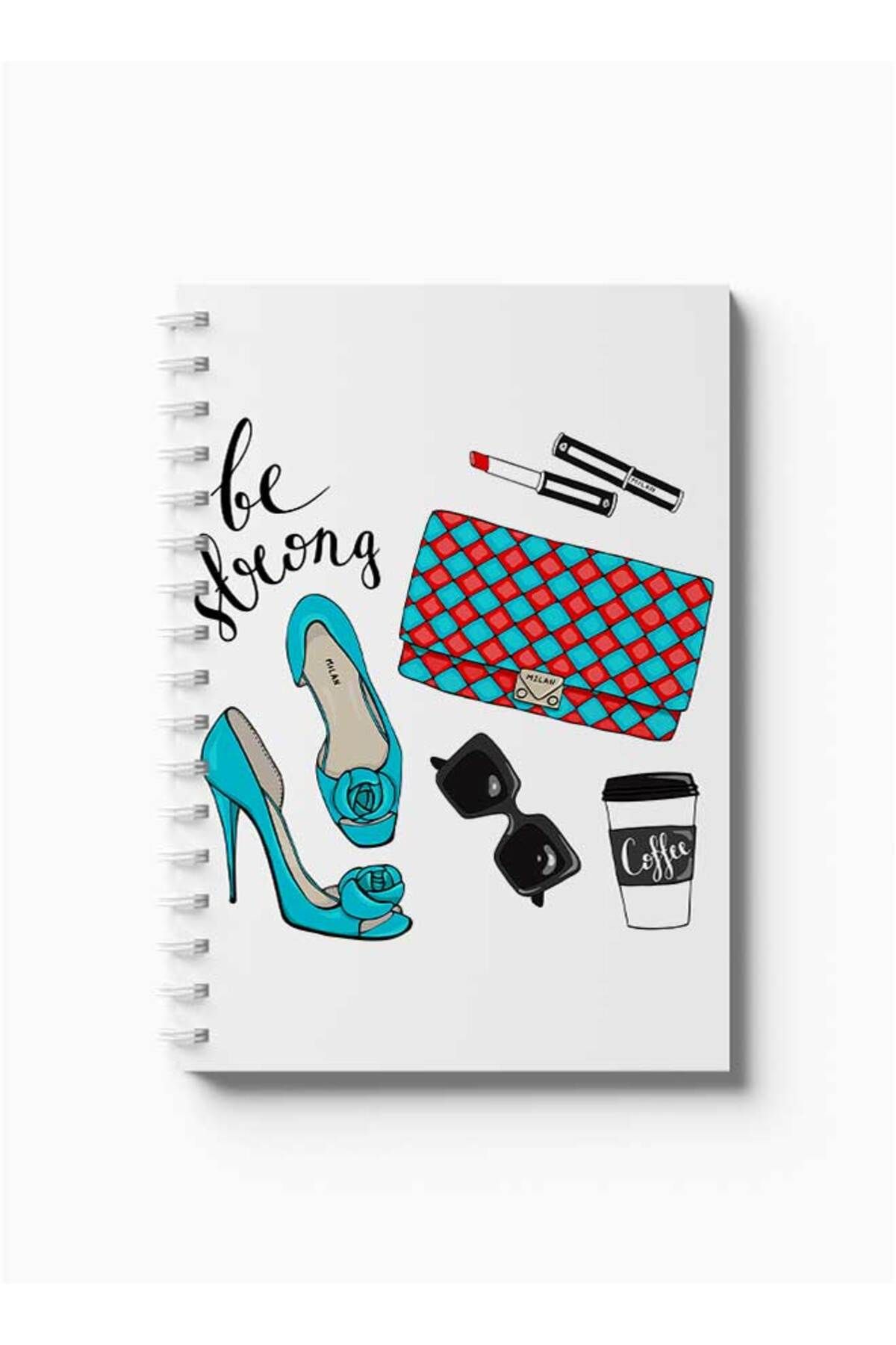 LOWHA-Spiral Notebook with Front and Back Hard Covers Featuring Be Aware Design 5