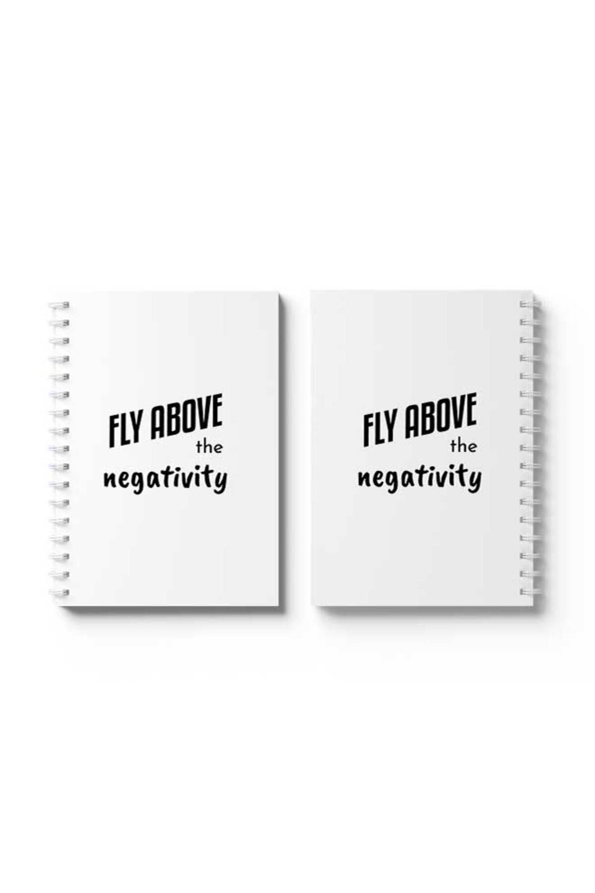 LOWHA-Spiral Notebook with Front and Back Hard Covers Featuring Fly Above the Negativity Design 4