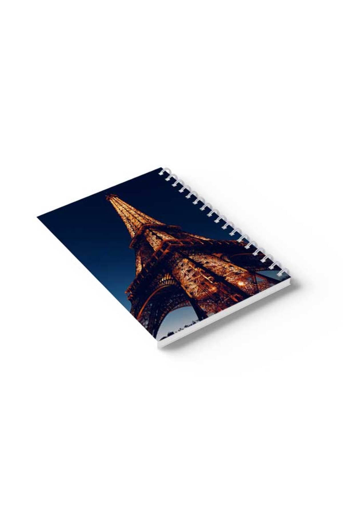 LOWHA-Spiral Notebook with Front and Back Hard Covers Featuring Eiffel Tower Design 6