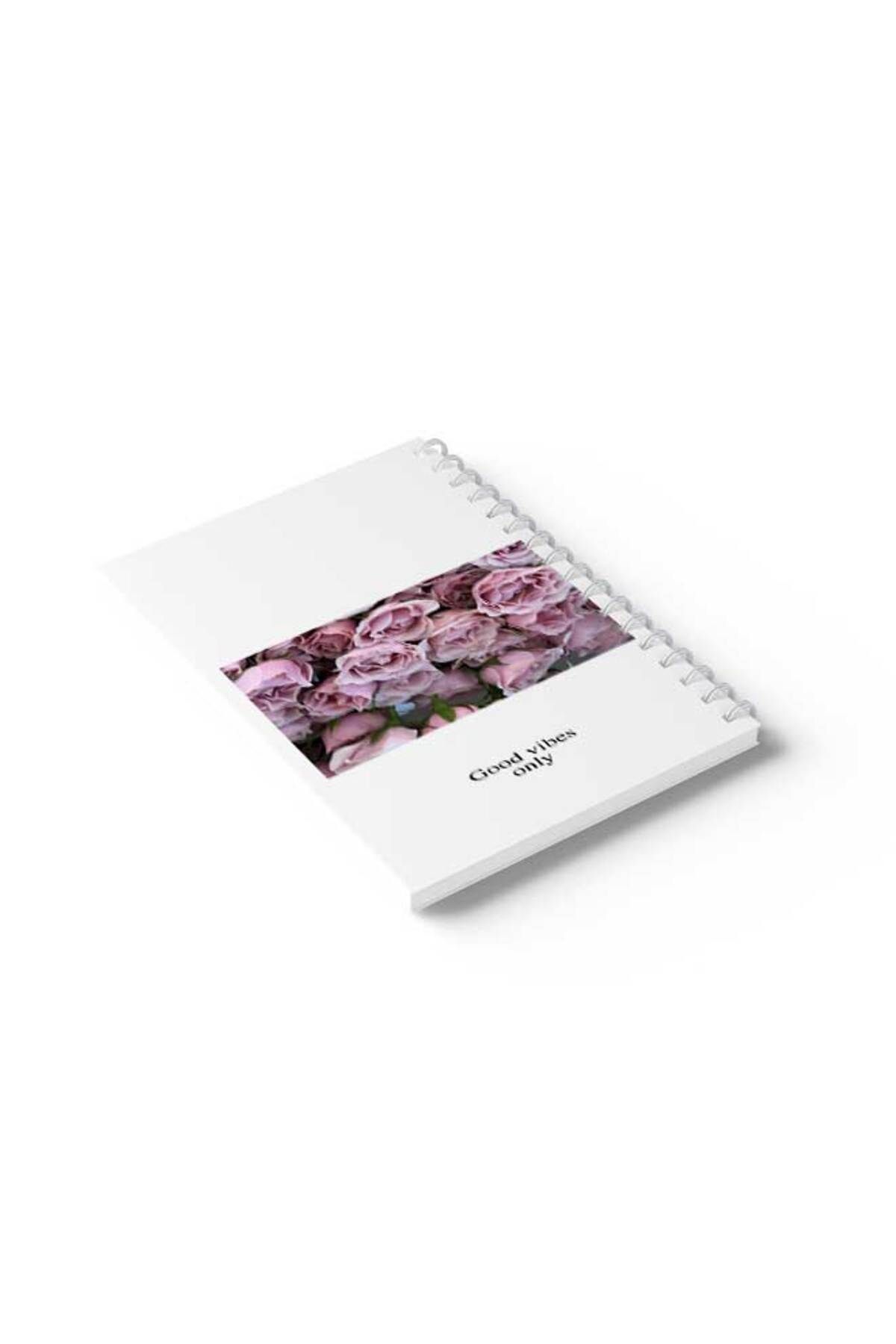 LOWHA-Spiral Notebook with Front and Back Hard Covers Featuring Good Vibes Only Design 6