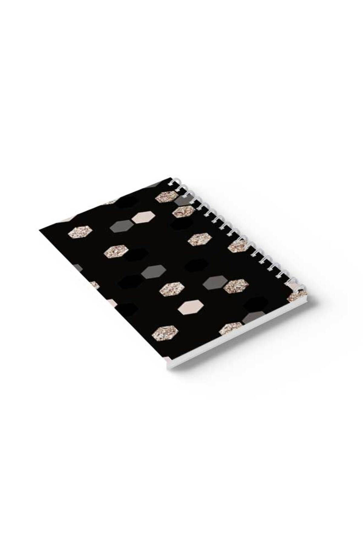 LOWHA-Spiral Notebook with Front and Back Hard Covers Featuring Shapes Design 6