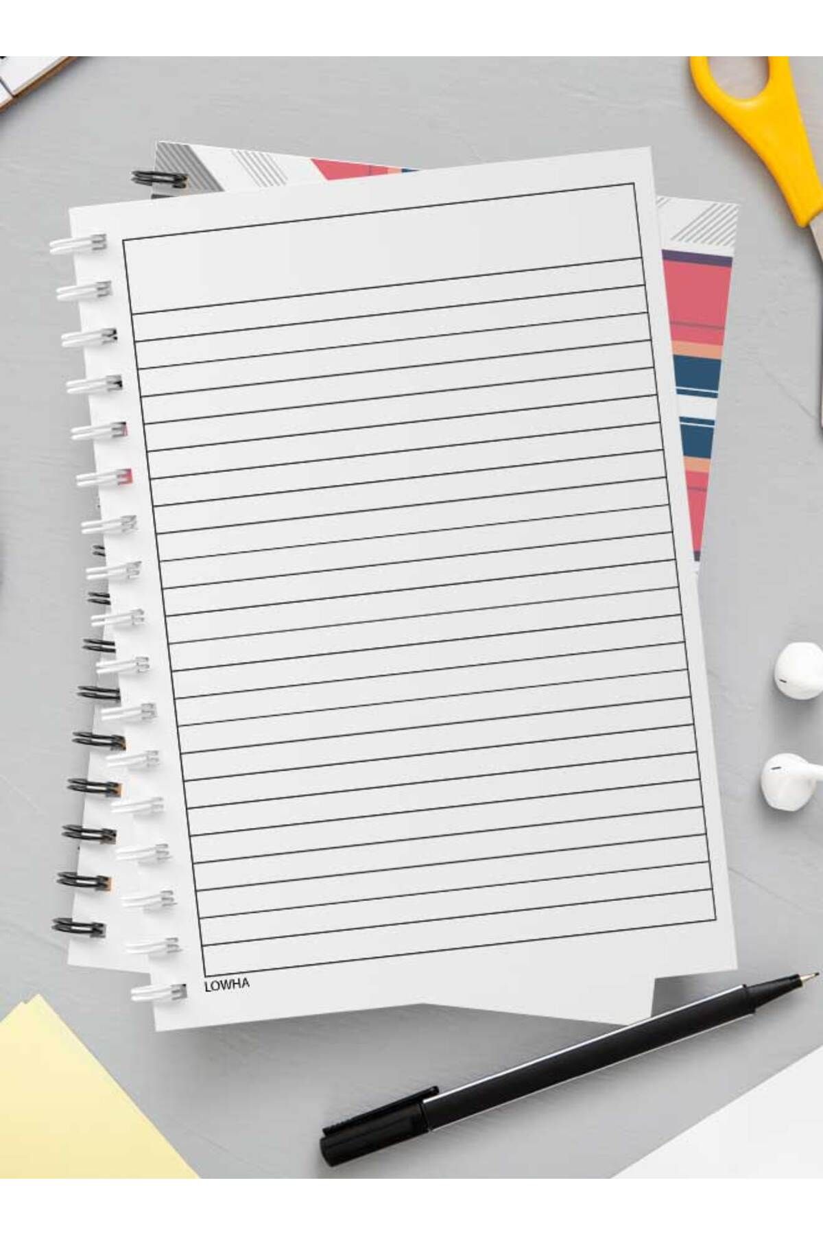 LOWHA-Spiral Notebook with Front and Back Hard Covers Featuring Futuristic Shape Design 3
