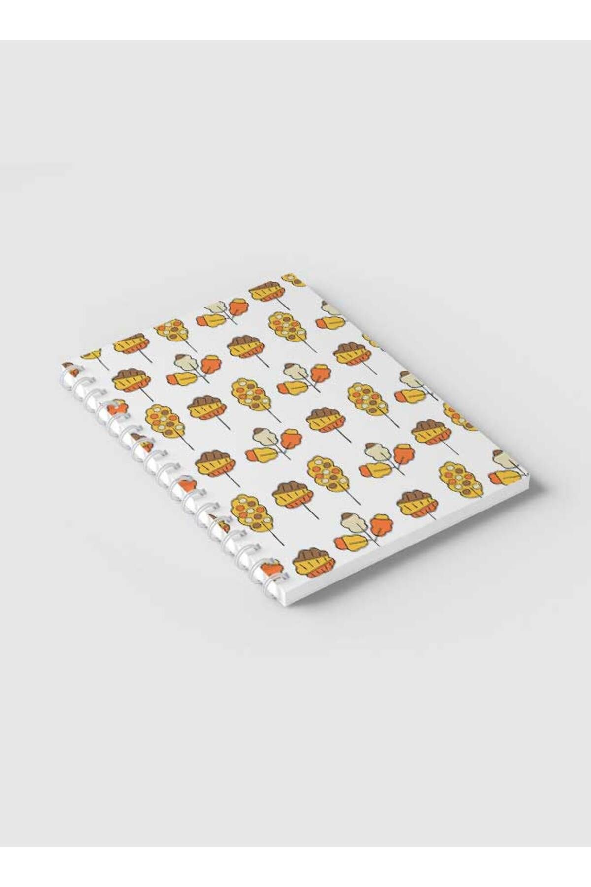 LOWHA-Spiral Notebook with Front and Back Hard Covers Featuring Leaves Draw Design 2