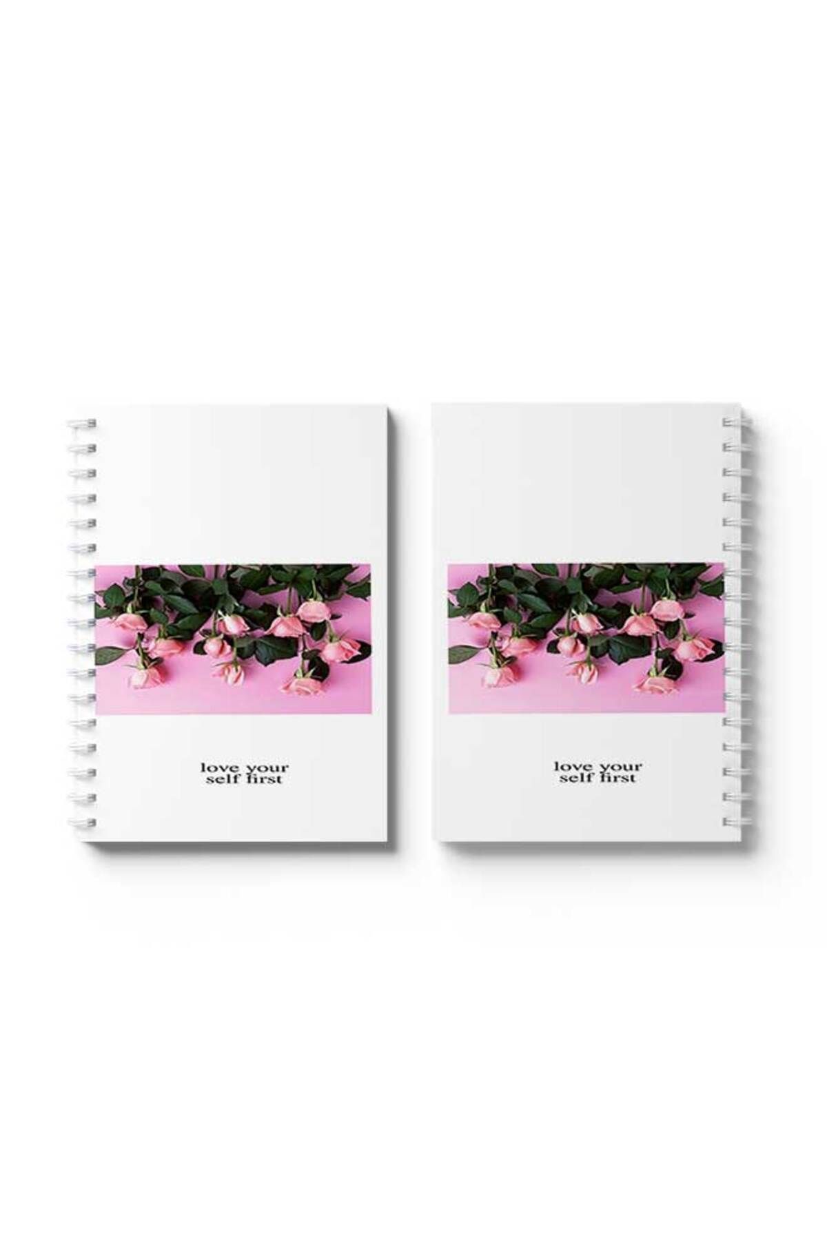 LOWHA-Spiral Notebook with Front and Back Hard Covers Featuring Love Yourself First Design 4