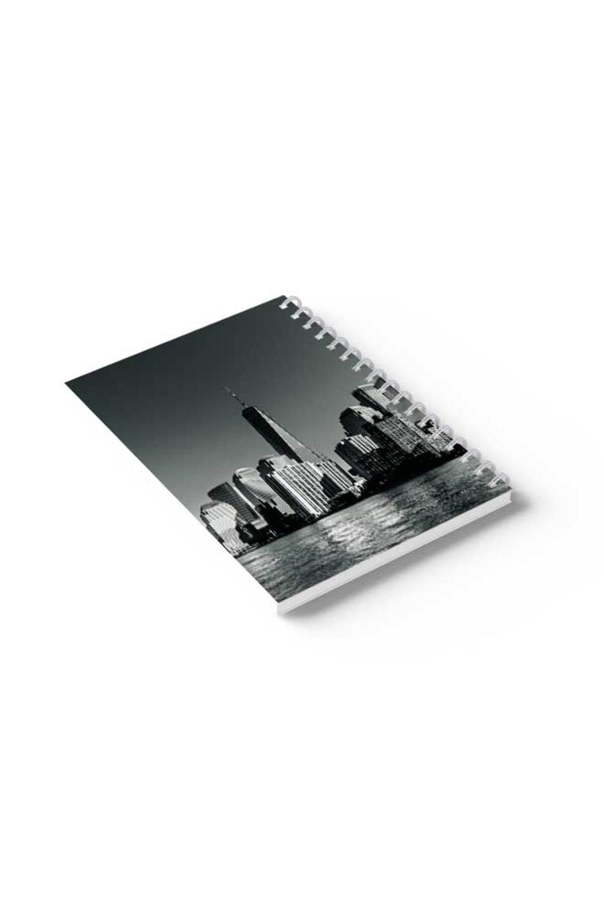 LOWHA-Spiral Notebook with Front and Back Hard Covers Featuring City View Design 6