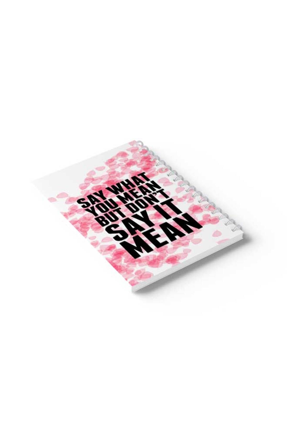 LOWHA-Spiral Notebook with Front and Back Hard Covers Featuring Say What You mean Design 6